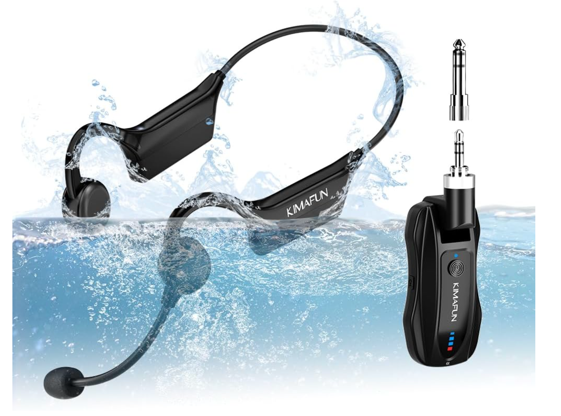 KIMAFUN Waterproof Headset Microphone System - Noise Cancelling Mic with Clear Sound for Gaming, Streaming & Outdoor Activities (Light Use)
