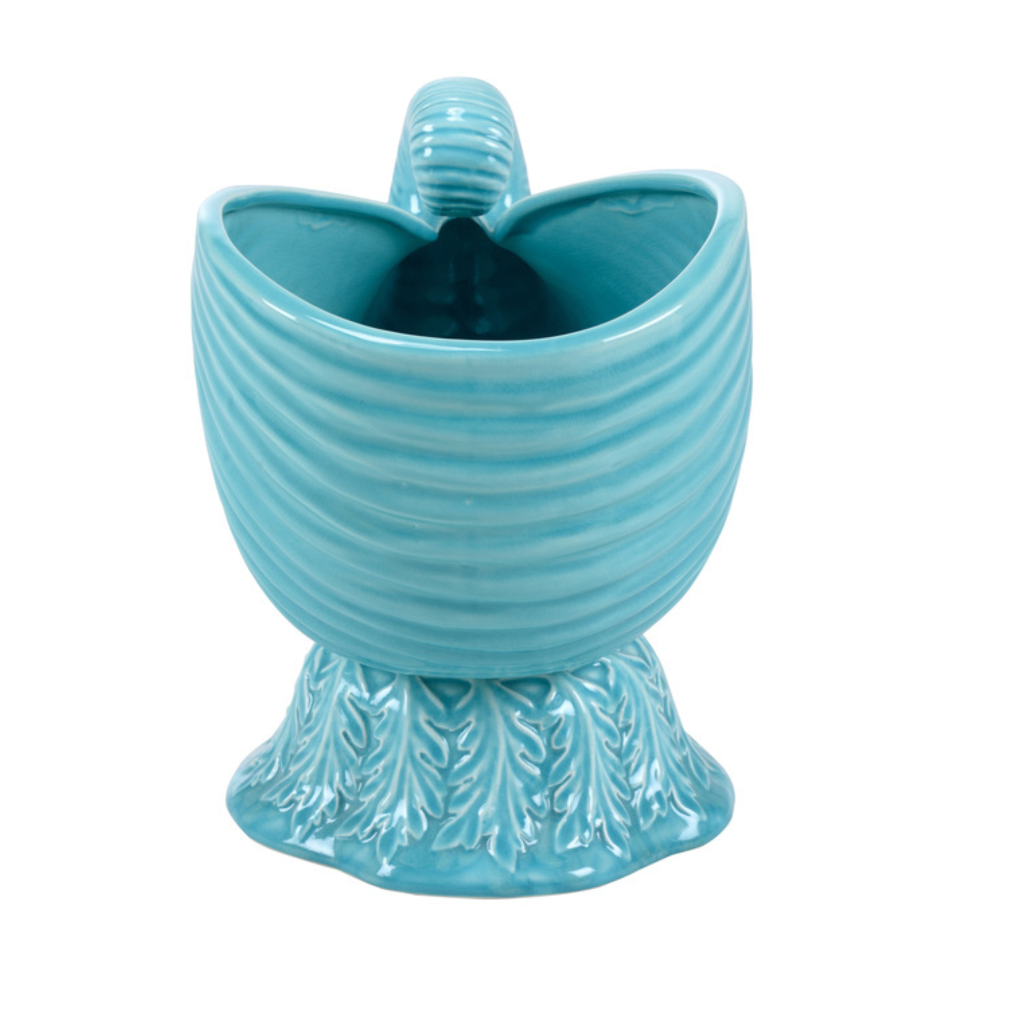 Aqua Concha Cachepot - Decorative Ceramic Flower Pot for Indoor Plants, Succulents & Home Decor | Perfect for Living Room, Bedroom & Office Decorations