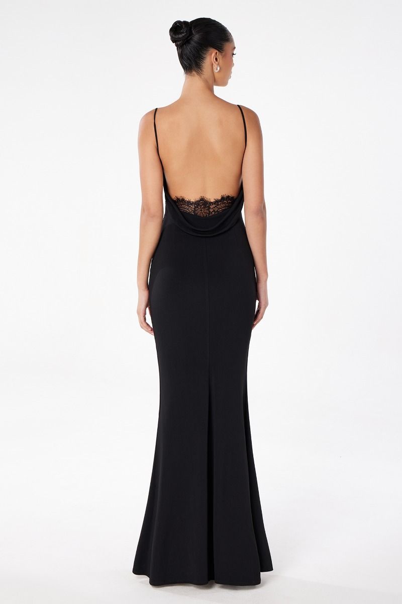 Bette Maxi Dress - Women's Fitted Long Dress with Elegant Lace Detailing for Summer, Beach, Party & Special Occasions