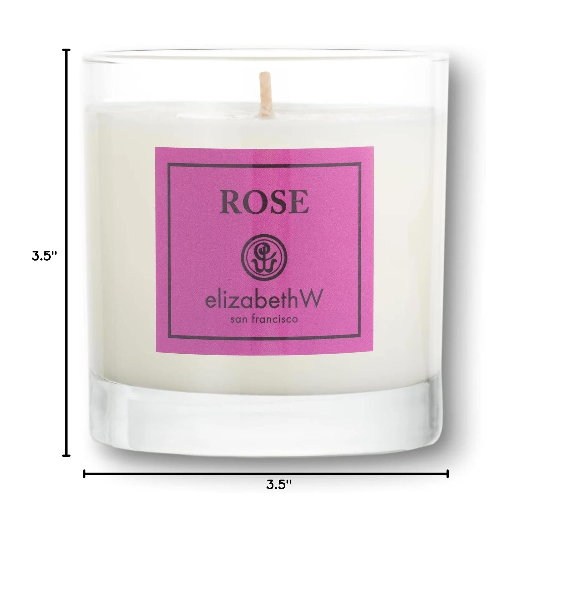 8oz Rose Scented Candle in Glass Jar - Long Lasting Floral Fragrance for Home, Bathroom & Bedroom Relaxation