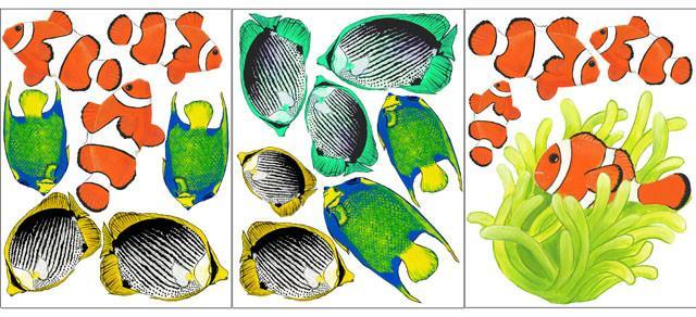 Vibrant Tropical Fish Wall Decals - Set of 3 Removable Stickers for Kids Room, Nursery, or Aquarium Themed Decor