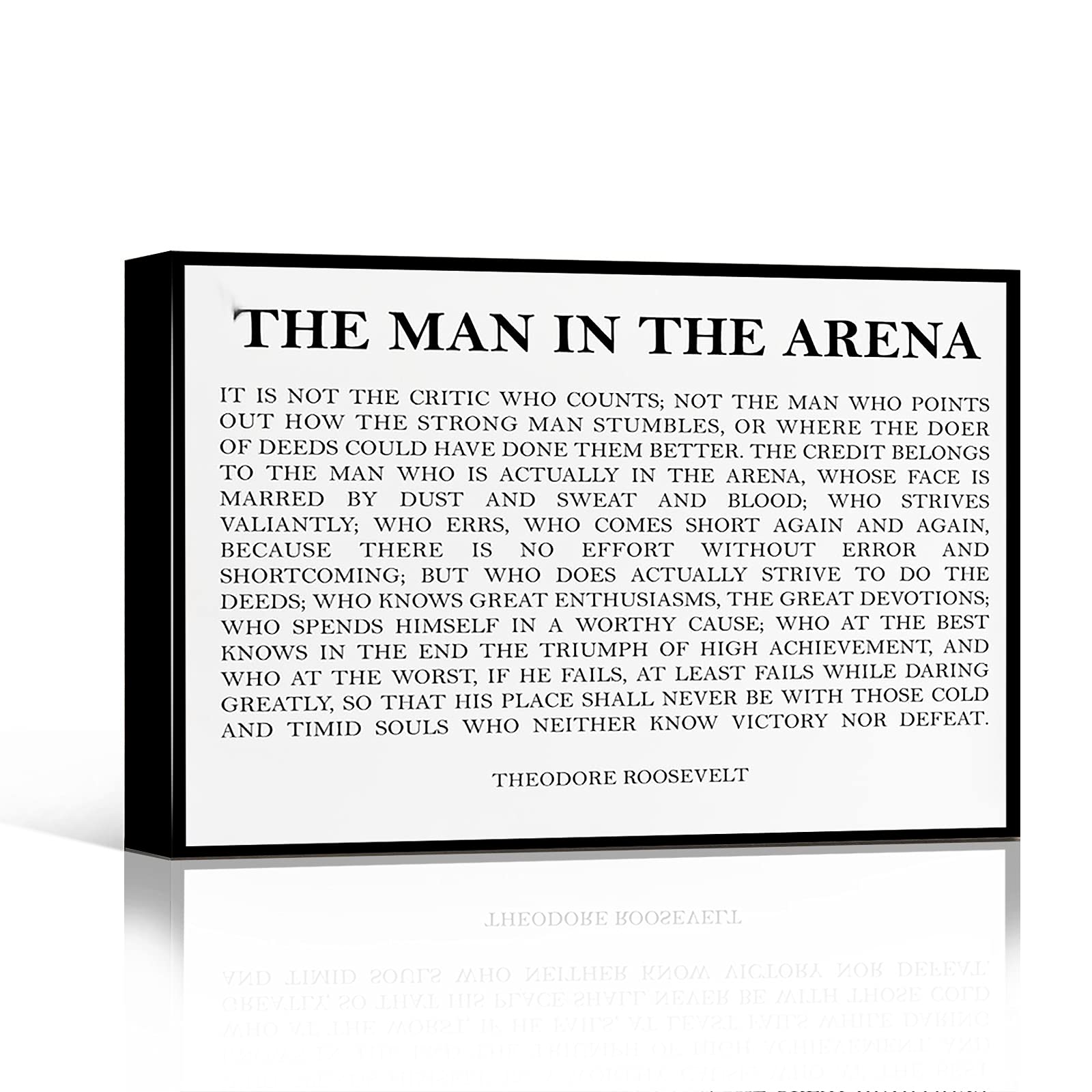 The Man in the Arena - Theodore Roosevelt Inspirational Quote Framed Wall Art (16x24 Inch) - Motivational Office Decor, Kids Room & Dorm Wall Decor - Perfect for Home Offices, Classrooms & Bedrooms