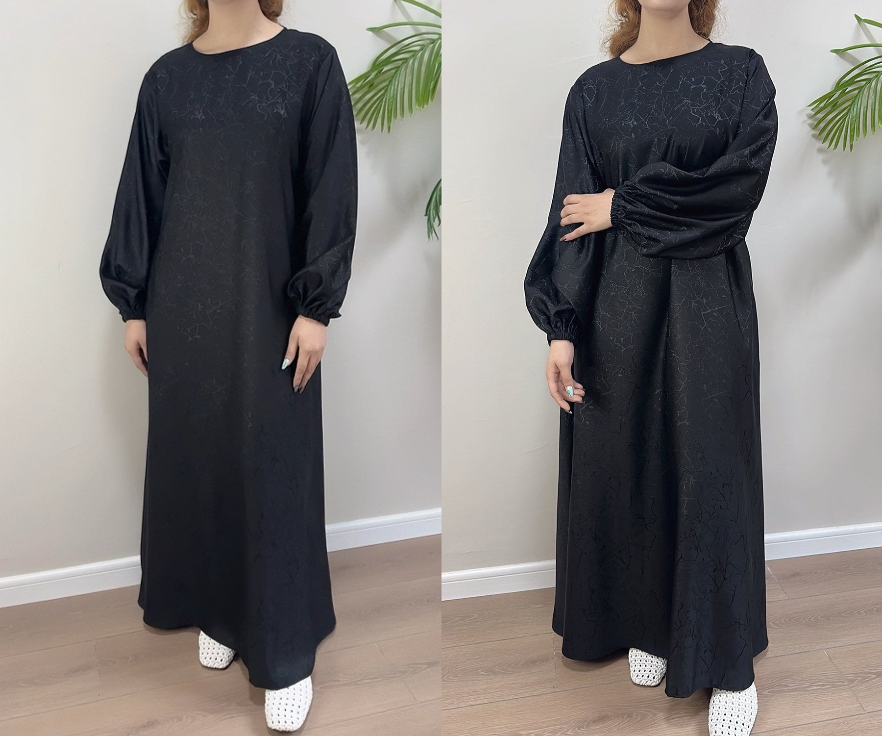 Elegant Maura Textured Abaya with Adjustable Belt - Modest Islamic Dress for Women - Perfect for Prayer, Eid, and Special Occasions