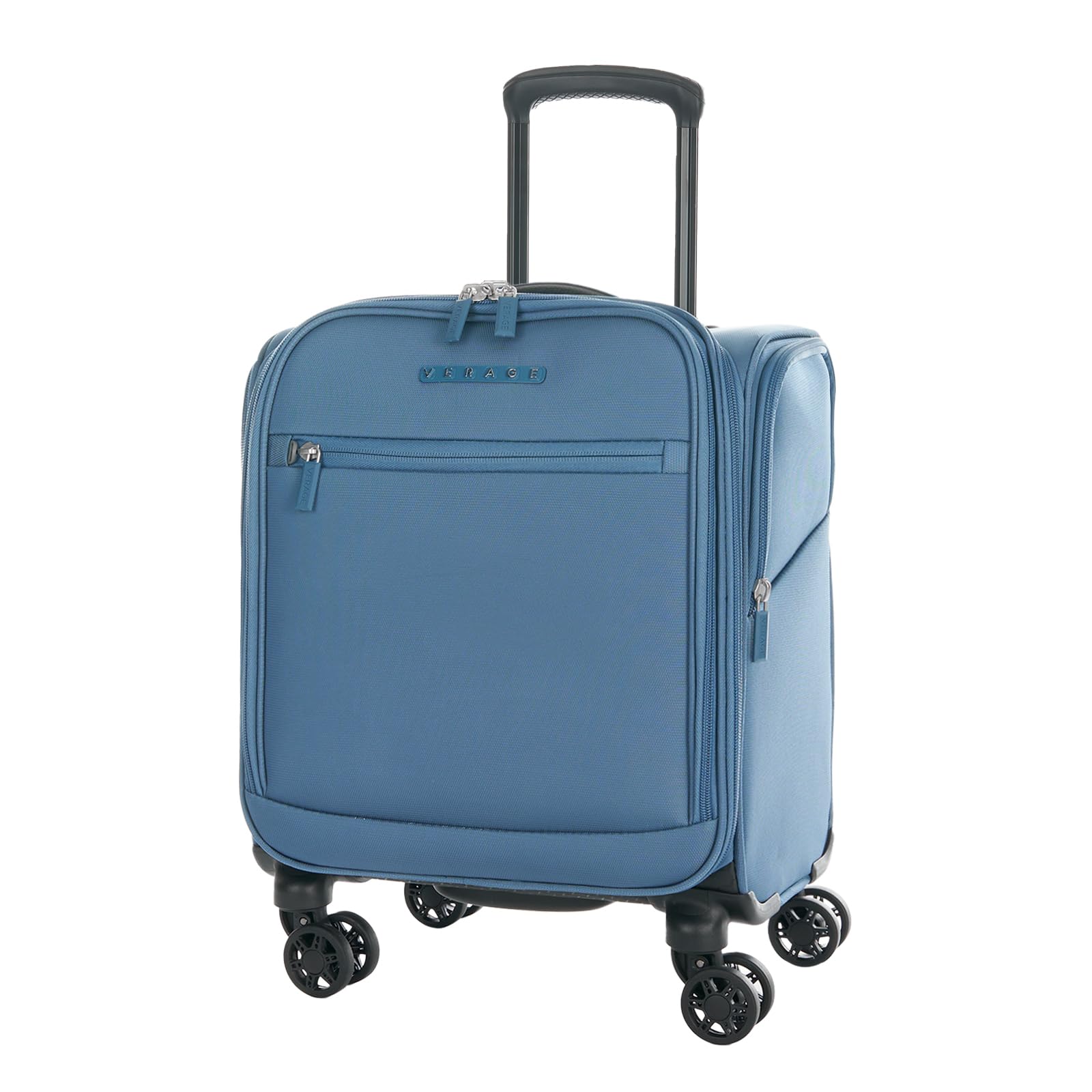 **Vercase Under Seat Luggage with Wheels - 14.5 Inch Softside Spinner Carry-On Suitcase for Air Travel, Compact Underseat Bag for Men & Women (Coast Blue) - Perfect for Short Trips, Business Travel & Weekend Getaways**