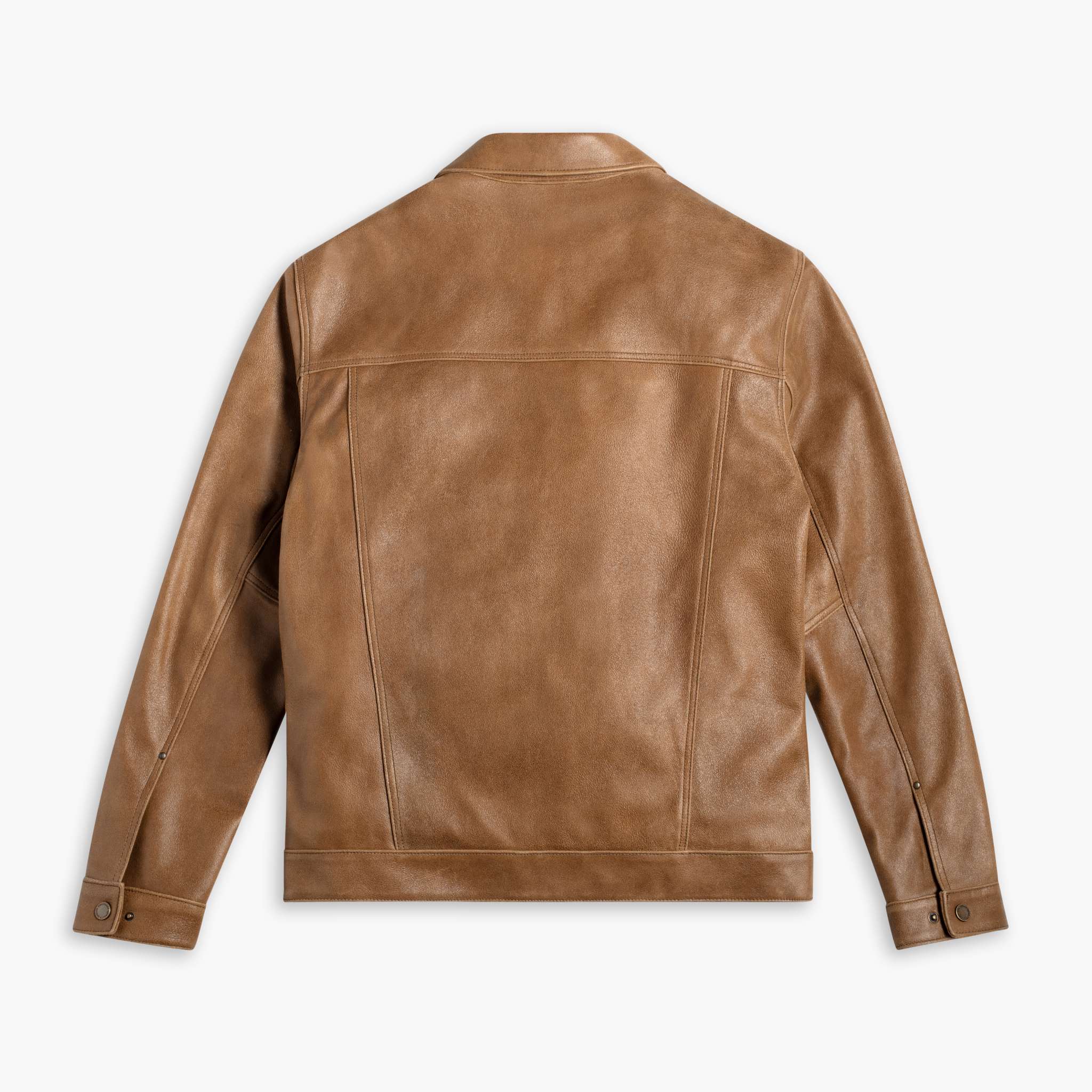 Men's Natural Roughout Leather Cruiser Jacket - Vintage Biker Style for Motorcycle Riding & Casual Wear