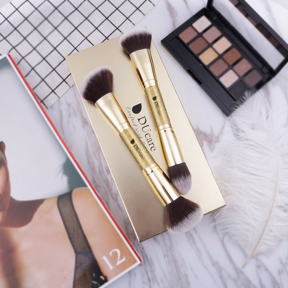 DUcare Professional Makeup Brush Set with Dual-Ended Brushes & Makeup Brush Cleaner - Perfect for Travel, Home, and Salon Use