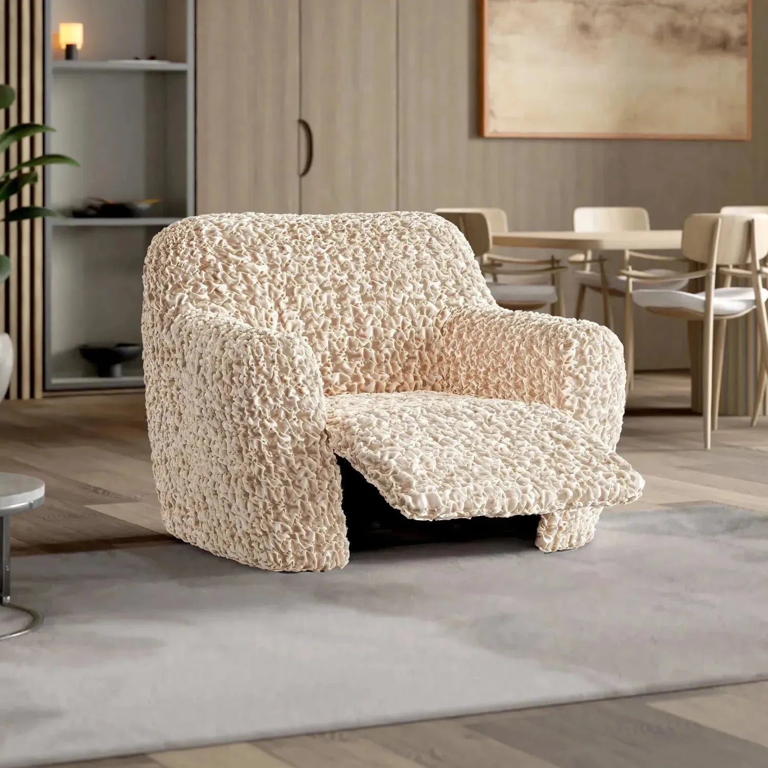 Fuco Velvet Reclining Armchair Slipcover - Soft Stretch Fabric Cover for Living Room, Bedroom, Home Theater - Easy Wash & Perfect Fit