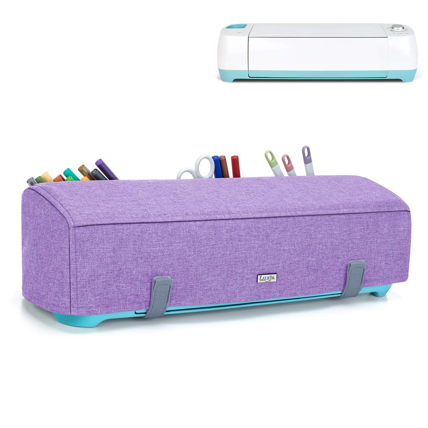 Luxja Dust Cover for Cricut Explore Air & Explore Air 2 - Machine Protector with Back Pockets, Lavender - Perfect for Craft Room Storage & Vinyl Cutting Machine Protection