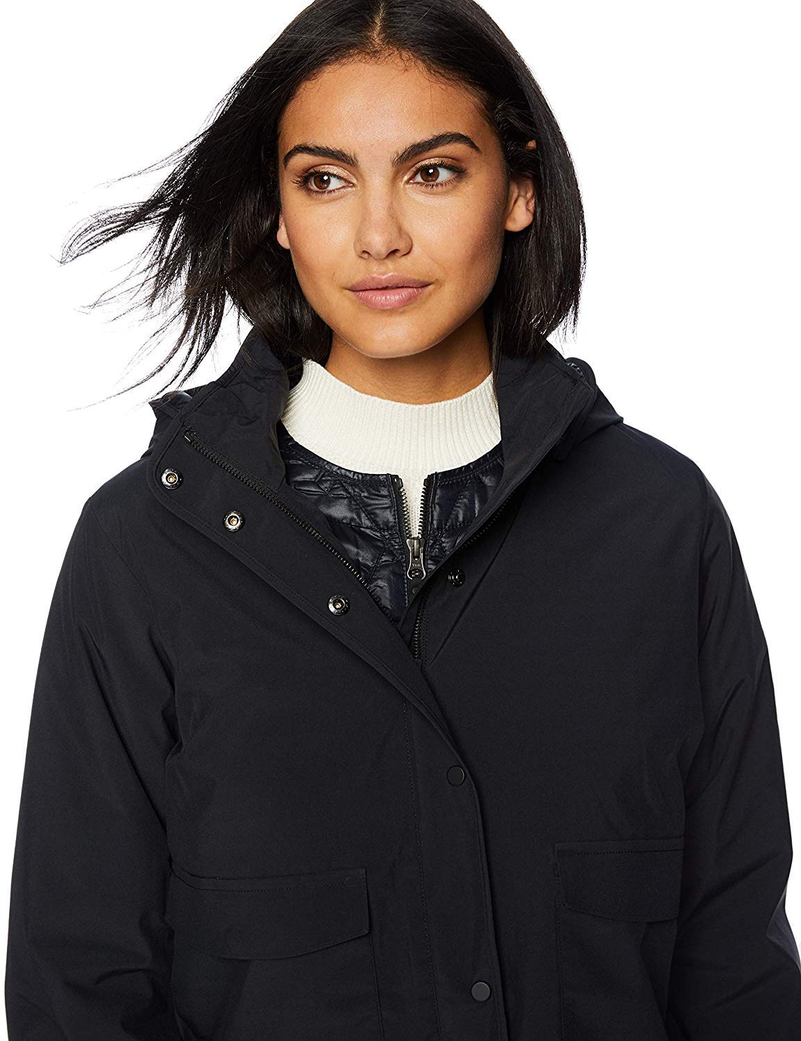 Columbia Women's Out and Back Interchange Jacket - Waterproof, Lightweight & Versatile 3-in-1 Winter Coat (Black, Medium) for Hiking, Skiing & Outdoor Adventures