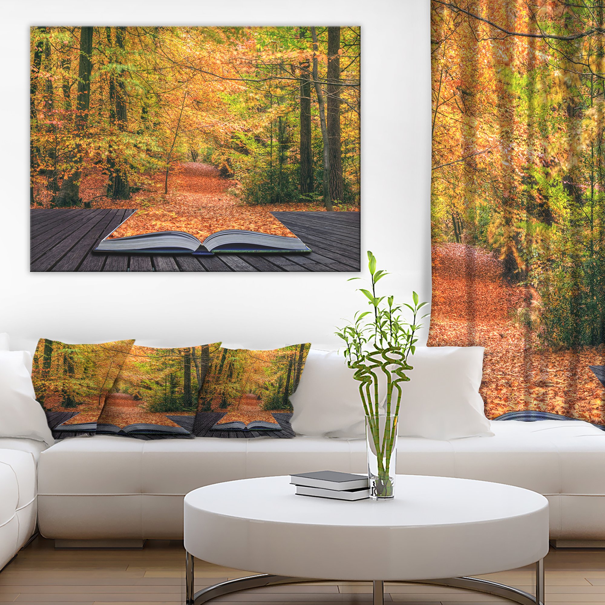 Autumn Landscape Canvas Art Print - Open Book Design for Home & Office Decor | Perfect for Living Room, Bedroom, or Study