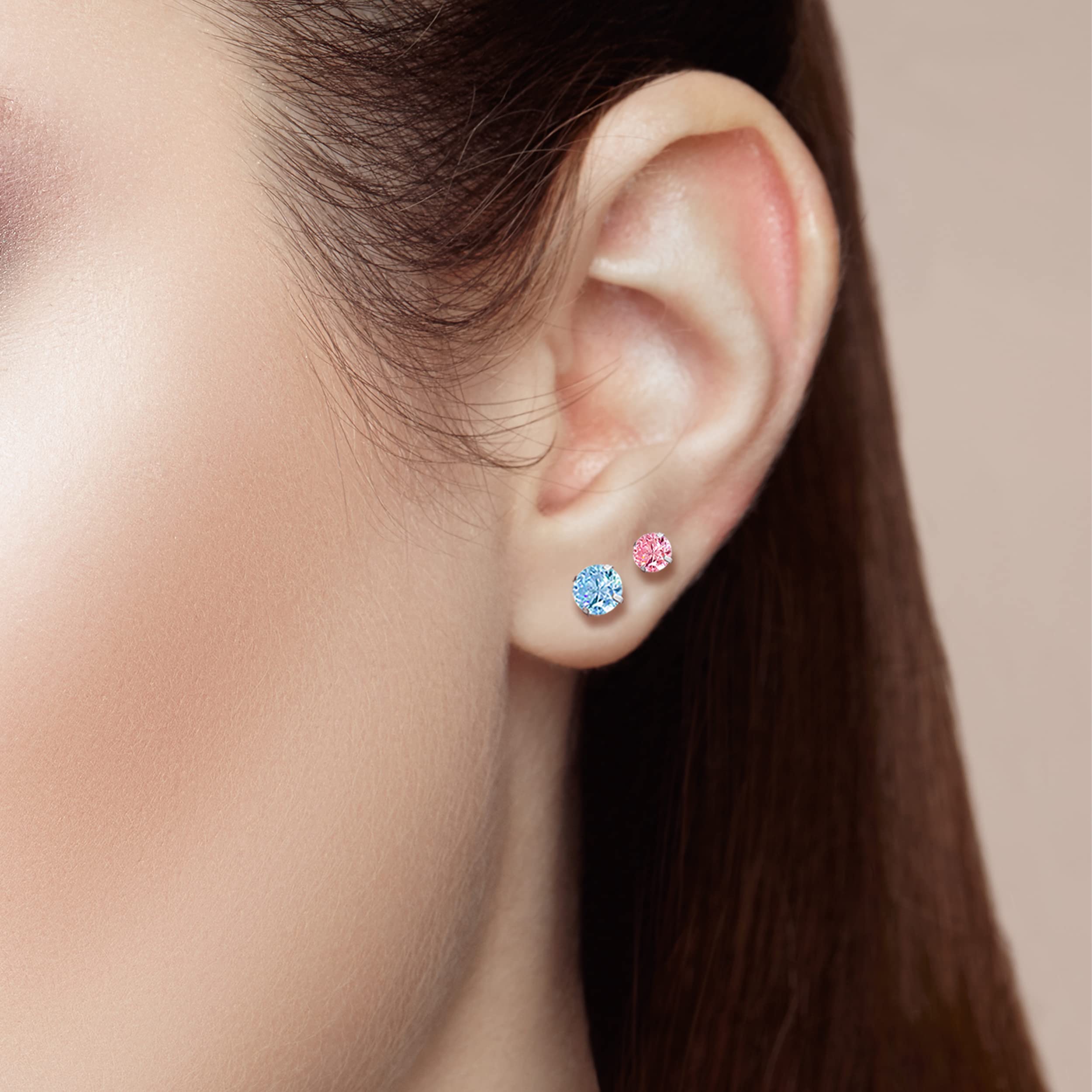 G23 Titanium Stud Earrings for Sensitive Ears | Hypoallergenic Cubic Zirconia Earrings | Medical Implant Grade Pure Titanium Posts | Perfect for Everyday Wear, Work & Special Occasions