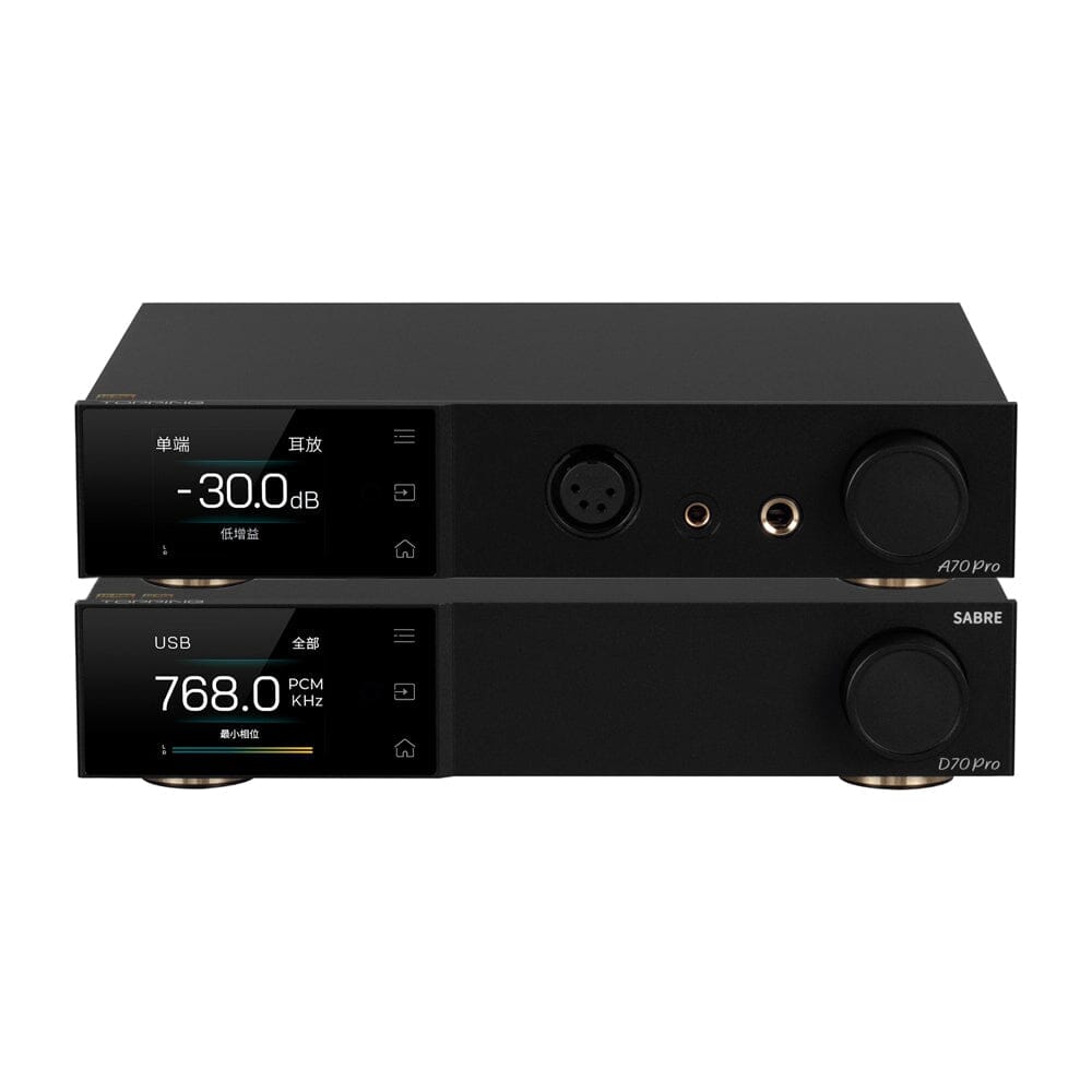 TOPPING A70Pro Hi-Fi Amplifier & D70Pro SABRE DAC Combo with XLR Cable - Professional Audio System for Home Studio, Audiophile Listening & Music Production