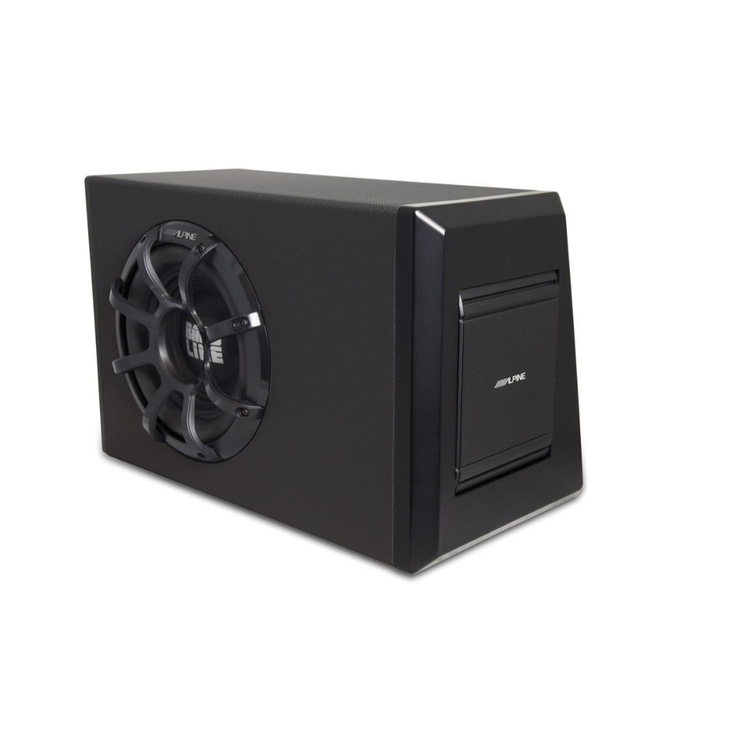 Alpine PWA S10V 10-Inch Powered Subwoofer Enclosure with BASSLINE Subwoofer & MRV M250 Amplifier - Premium Car Audio System for Deep Bass in Trucks, SUVs and Custom Vehicles