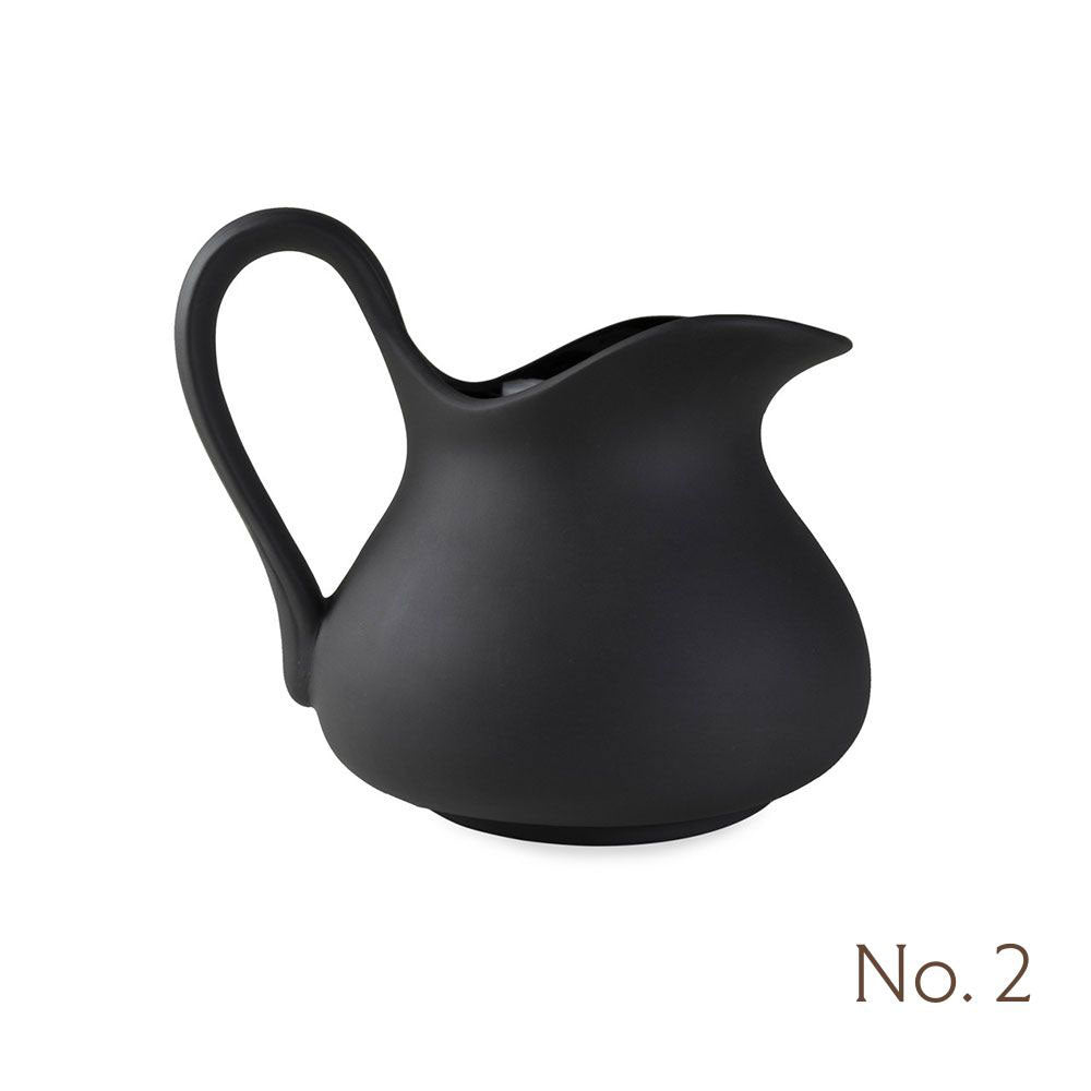 Premium Black Stoneware Pitcher - Small Handcrafted Ceramic Water Jug for Home, Kitchen & Dining - Perfect for Iced Tea, Lemonade & Decorative Display