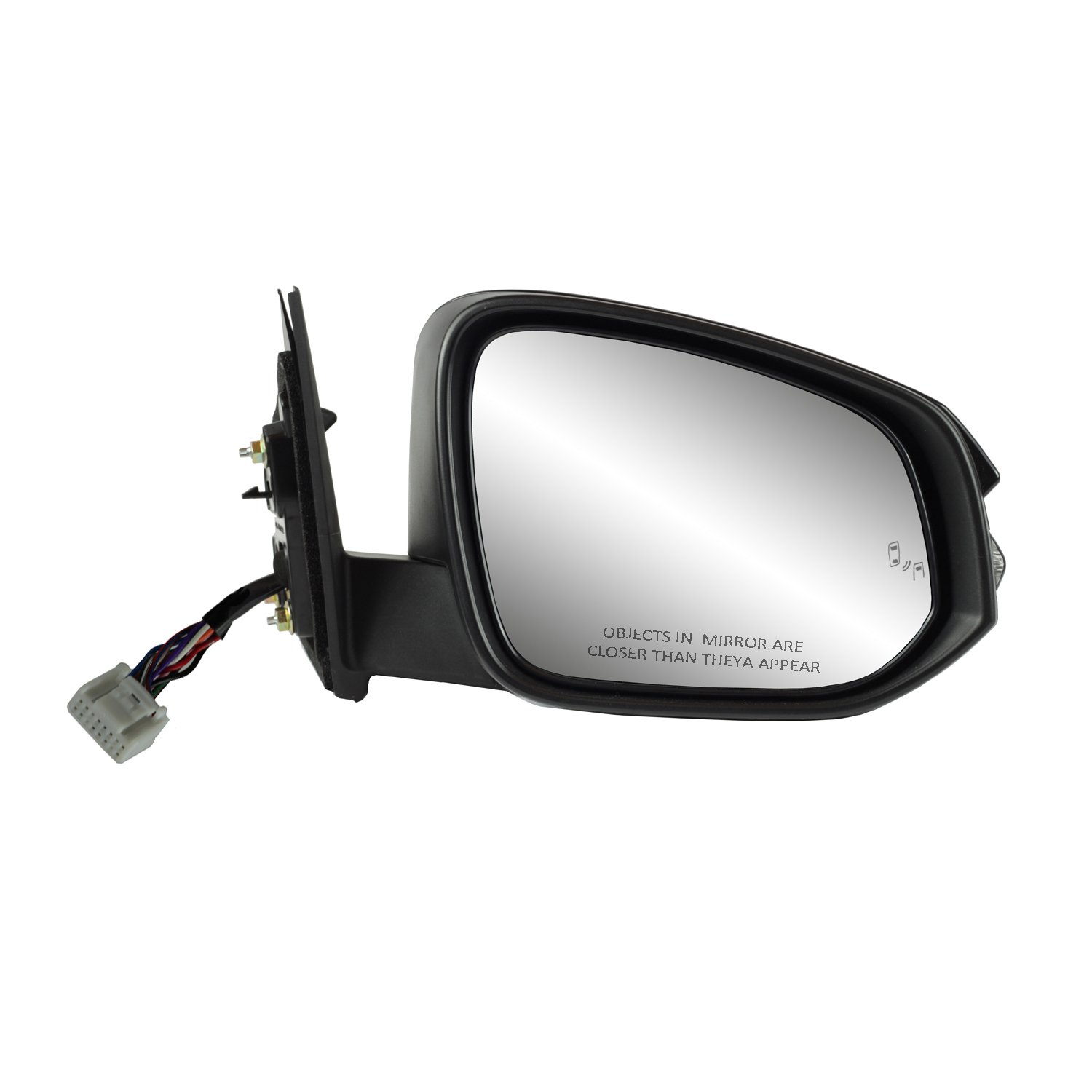 Toyota Highlander Passenger Side Mirror - Textured Black with PTM Cover, Turn Signal, Blind Spot Detection, Power Fold, Heated | Replacement for Damaged or Worn Mirrors | Perfect for Daily Commuting & Highway Safety