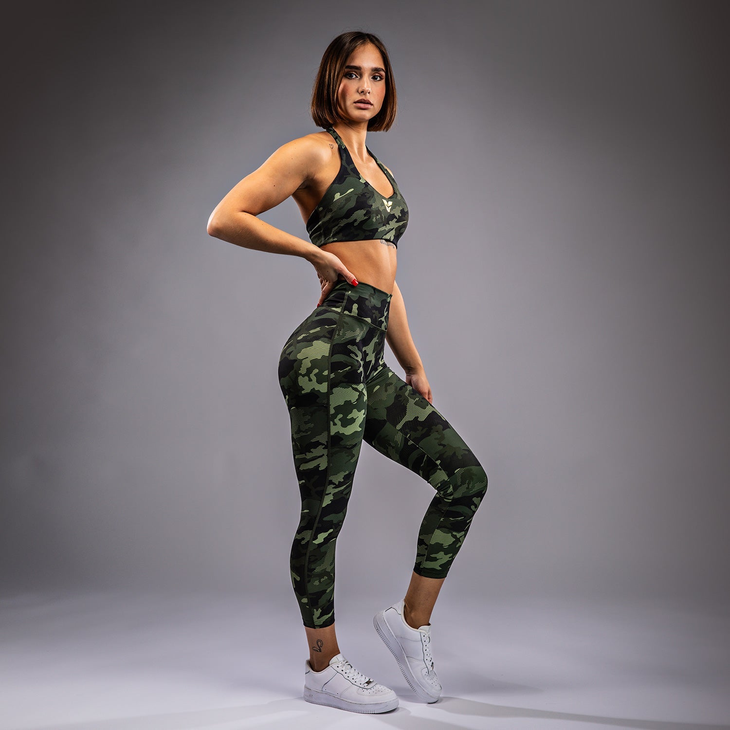 Venum x Sophia Rose Women’s 7/8 Leggings - Forest Camo Print High-Waisted Yoga Pants for Workout, Gym & Running - Comfortable & Stylish Activewear