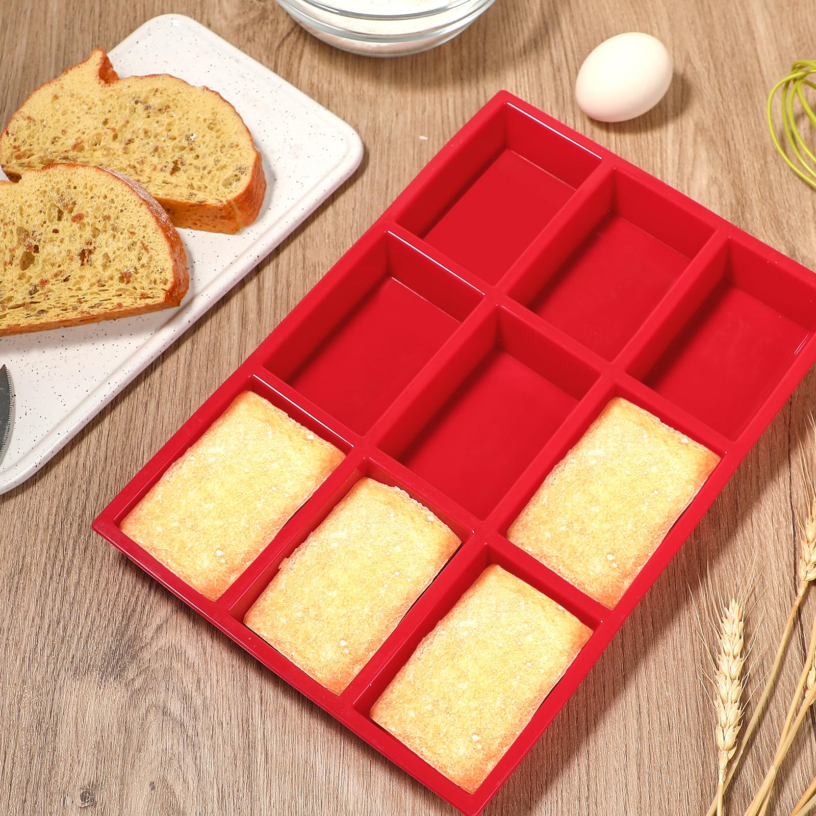 Webake Mini Loaf Pan Silicone Baking Mold - Non-Stick 4-Cavity Mini Loaf Cake, Bread, Meatloaf, Cornbread, Brownie & Muffin Pan - Perfect for Rectangle Soap Bars & Resin Epoxy Casting - Ideal for Home Baking, Gifts & DIY Crafts