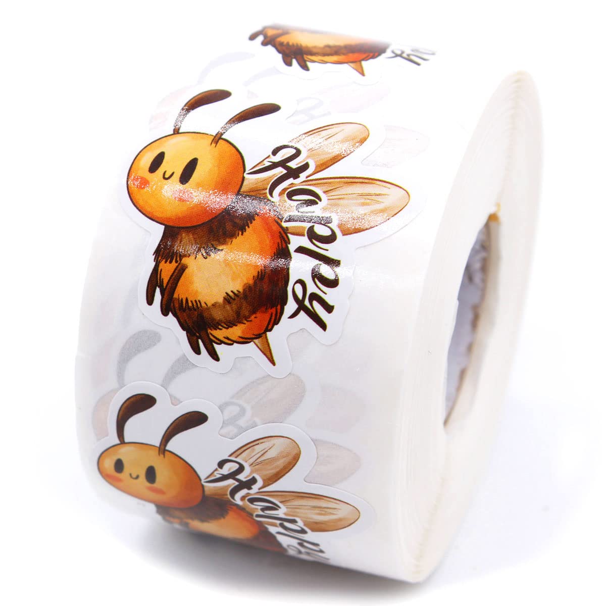 500 PCS Bee Happy Stickers - Funny Bumble Bee & Cute Small Business Stickers for Laptops, Water Bottles, Journals & DIY Crafts