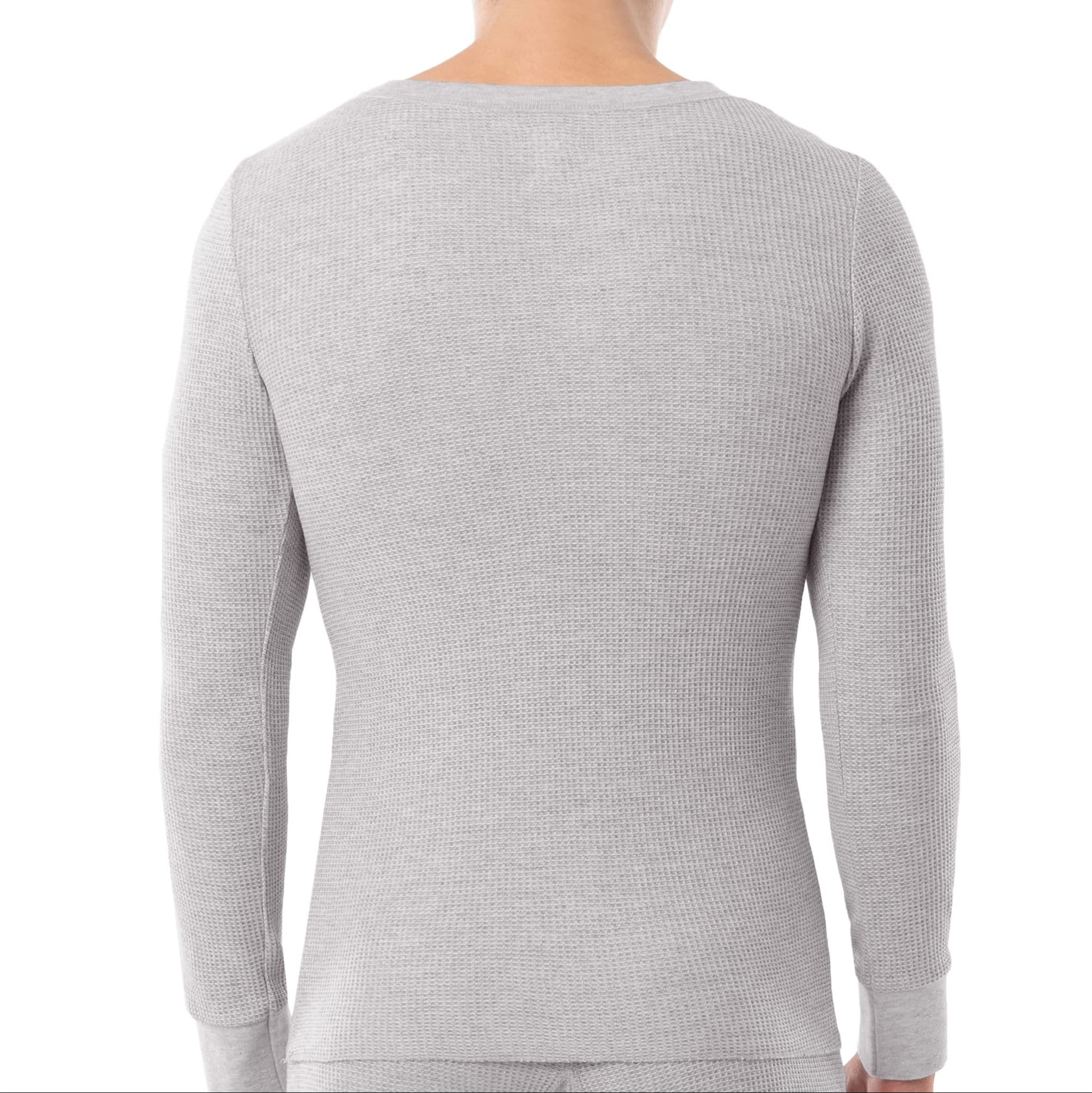 Fruit of the Loom Men's Classic Midweight Waffle Thermal Underwear Crew Top - Warm Long Sleeve Shirt for Winter, Hunting & Outdoor Activities