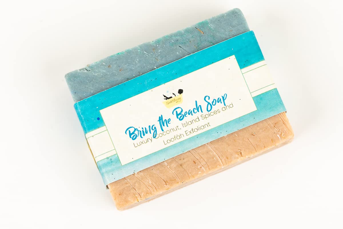 Bring the Beach Soap - Natural Handmade Soap with Coconut & Sea Salt for Spa, Vacation & Relaxation - Perfect for Beach Lovers, Travel & Home Bathroom Decor