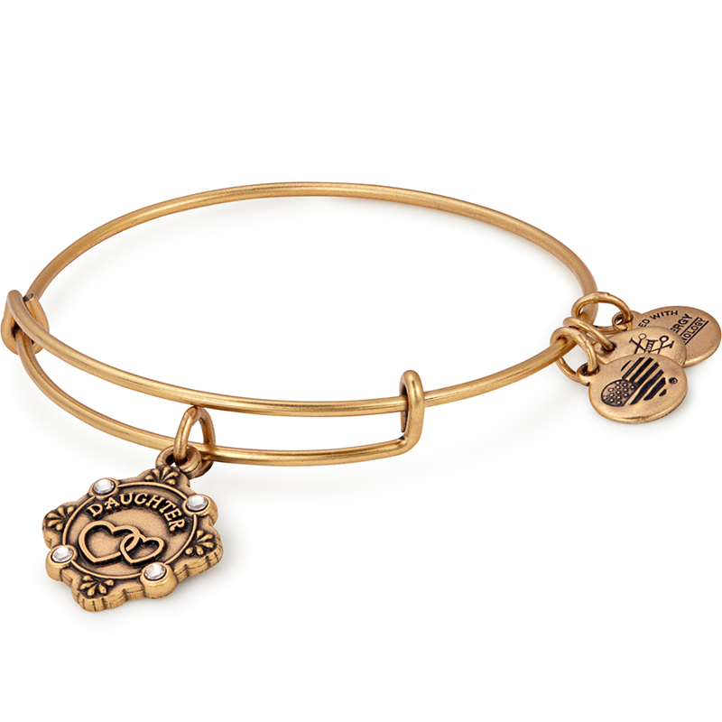 Elegant 'Daughter' Charm Bangle - Sterling Silver Adjustable Bracelet for Women - Perfect Gift for Birthday, Mother's Day & Special Occasions