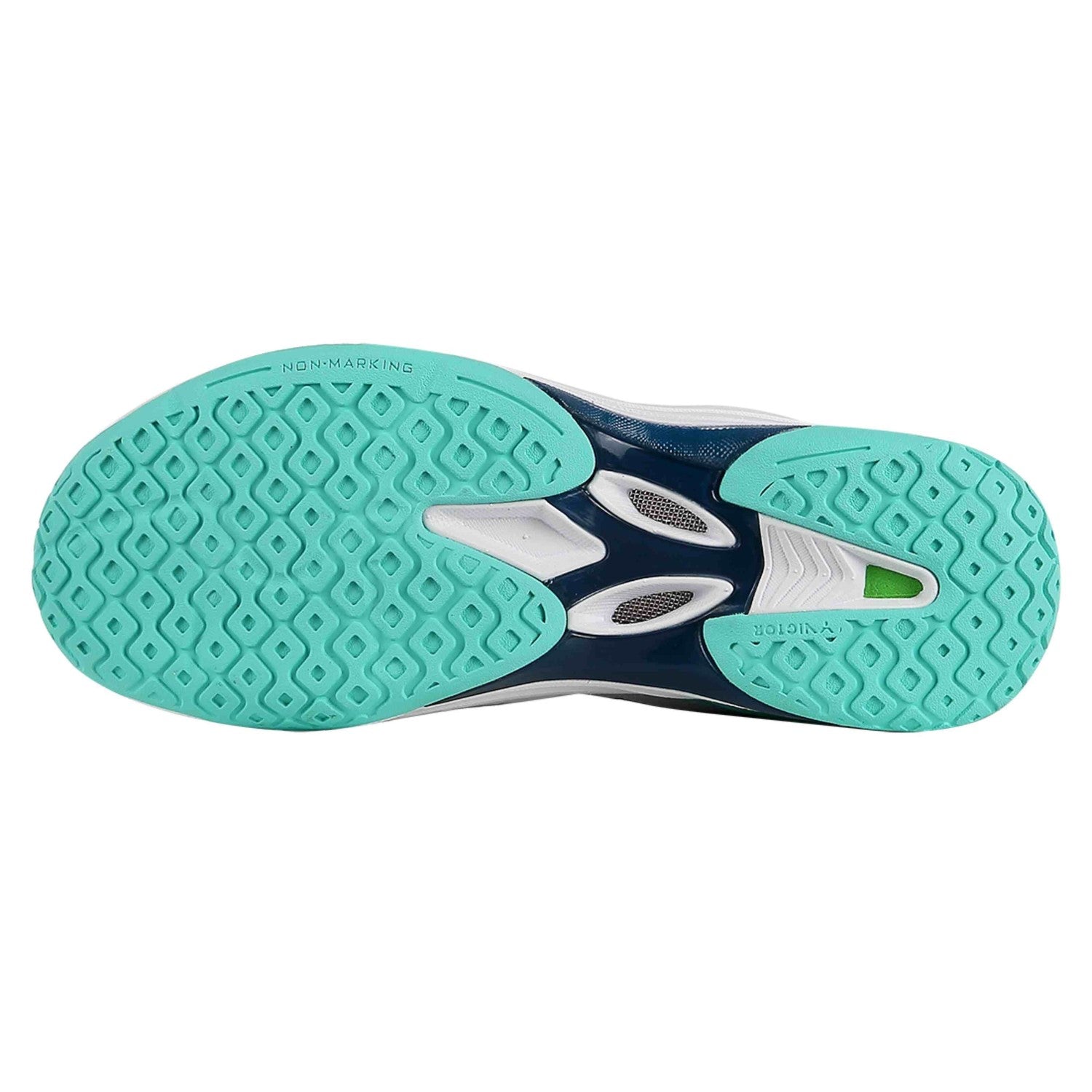 Victor A900F Women's Badminton Shoes - Lightweight & Breathable Court Shoes for Women in Bright White & Cockatoo Green - Perfect for Badminton, Tennis & Indoor Sports