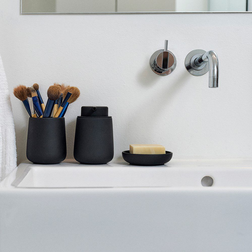ZONE DENMARK Nova One Soap Dish - Modern Black Bathroom Soap Holder for Shower, Sink, and Countertop Organization
