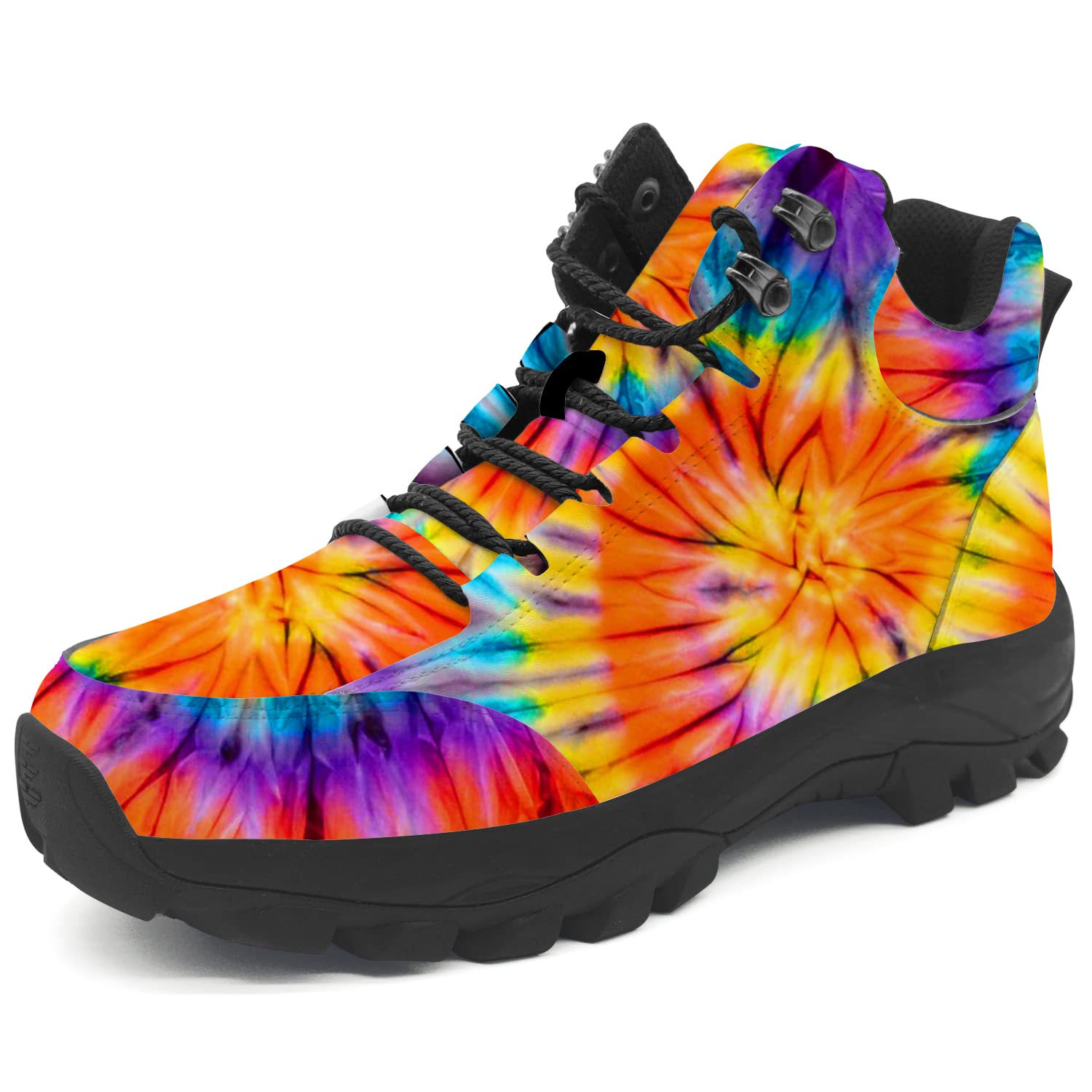 Waterproof Hiking Shoes for Men & Women - Tie Dye Outdoor Sneakers for Trekking & Trail Running
