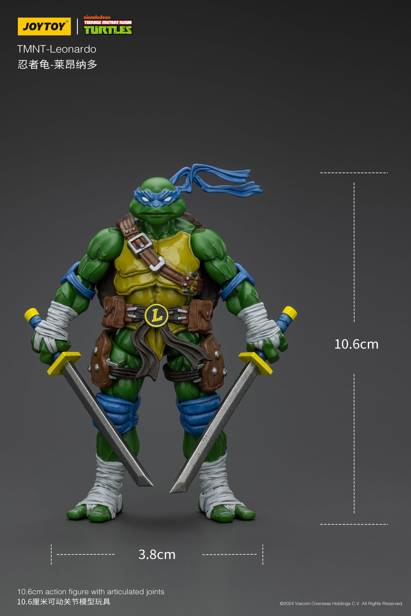 1/18 JOYTOY TMNT Action Figures Set - Michelangelo, Donatello, Leonardo & Raphael (Reissue Version) - Collectible Teenage Mutant Ninja Turtles Toys for Display & Play