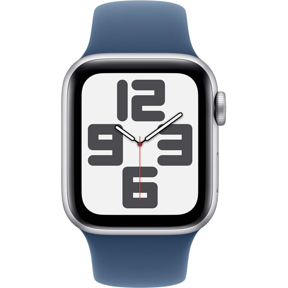 Apple Watch SE 2 (40mm) - Silver Aluminum Case with Denim Sport Band | GPS Smartwatch for Fitness Tracking & Notifications | Perfect for Running, Swimming & Daily Wear (Model MXEC3LL/A)