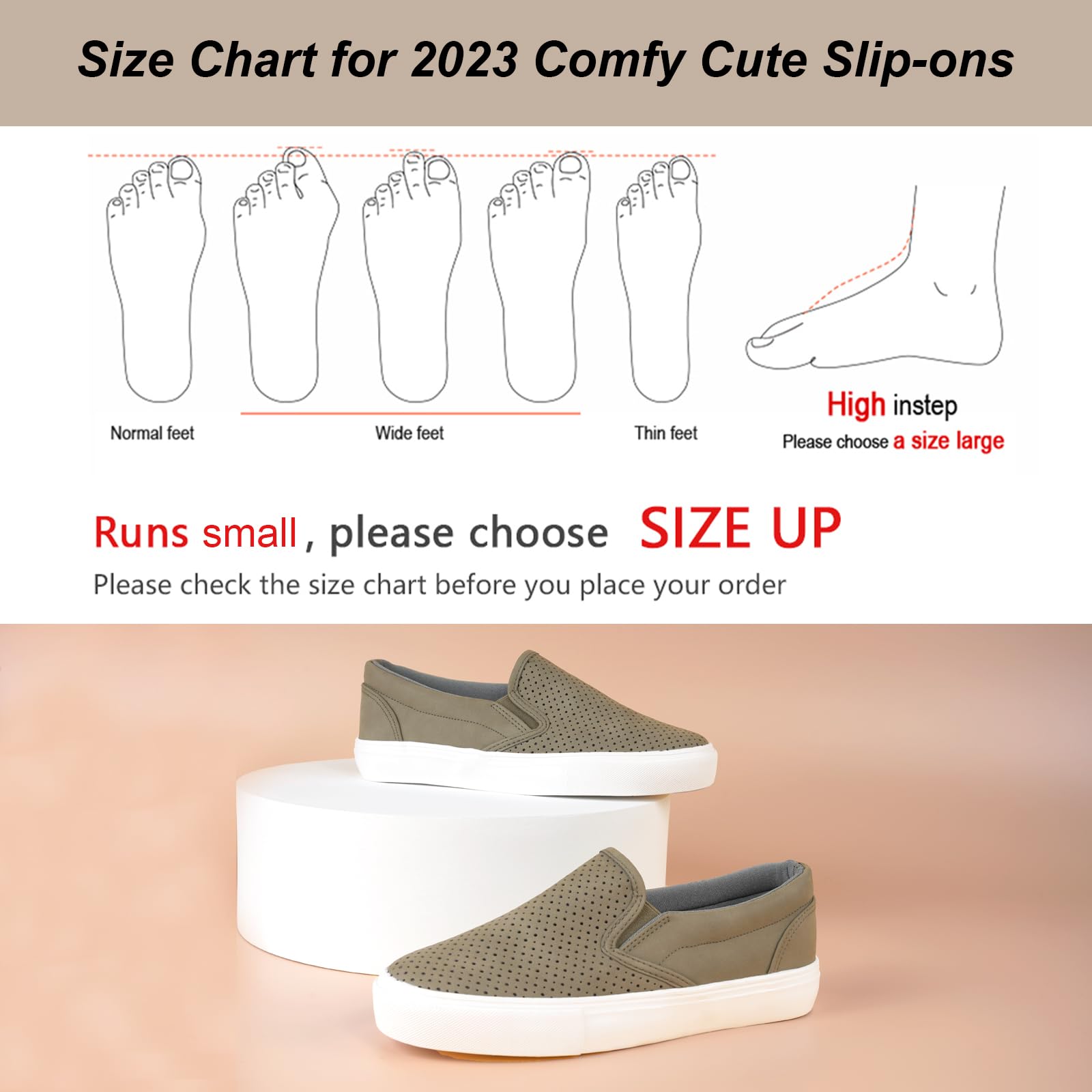 JENN ARDOR Women's Slip On Sneakers - Comfortable Memory Foam Walking Shoes - Fashion Loafers for Casual Wear - Perfect for Work, Travel & Everyday Use