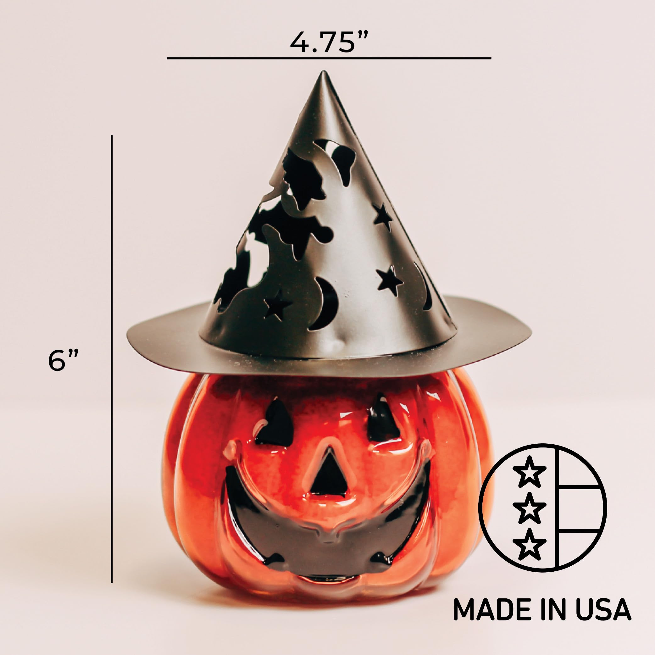 Punky Pumpkin Jar Candle - Halloween Decorations with Papa's Pumpkin Pie Scent - Unique Shaped 10oz Candle for Indoor/Outdoor Home Decor - Perfect for Fall Parties, Thanksgiving Centerpieces & Cozy Autumn Ambiance
