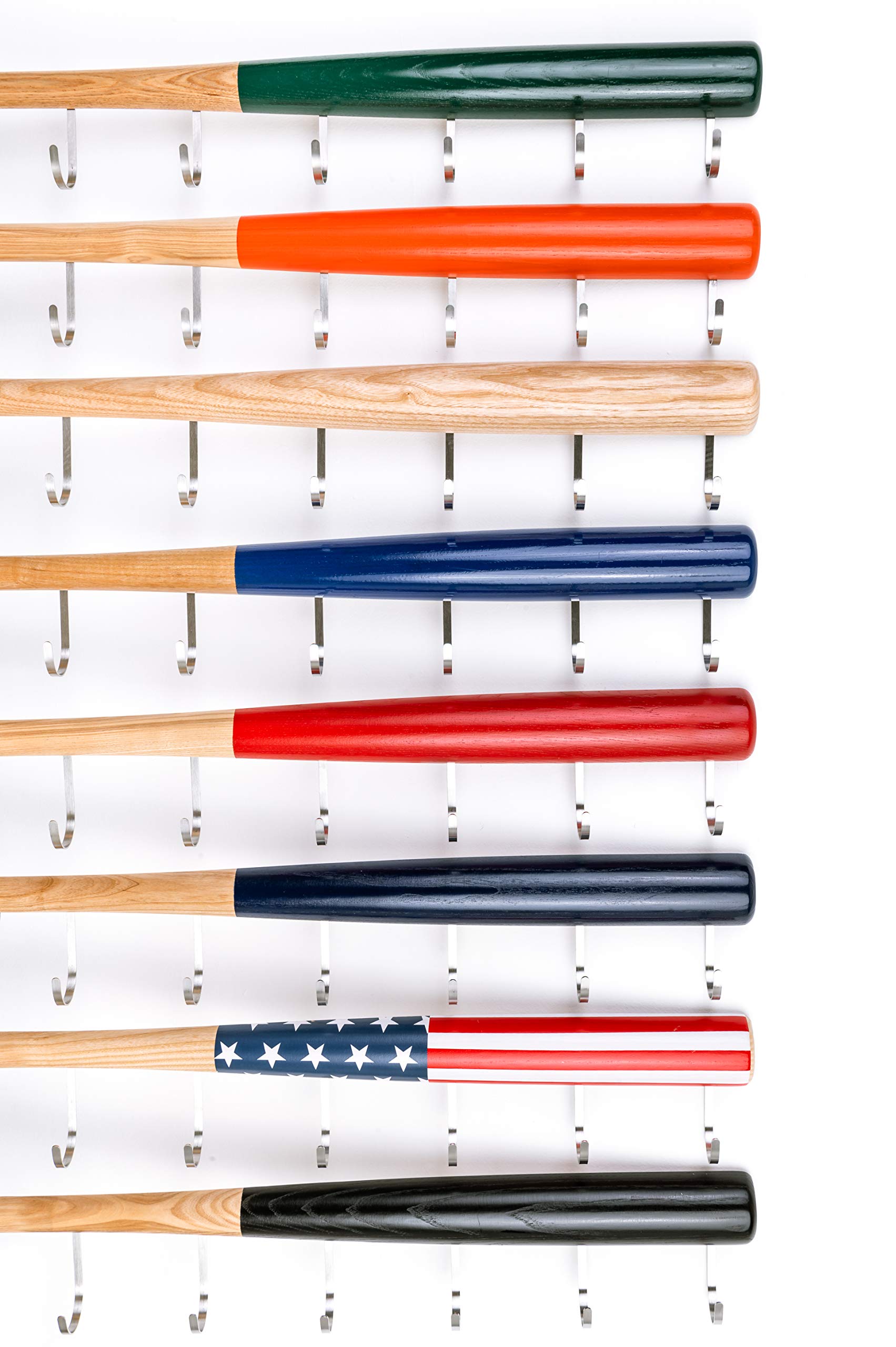 8-Hook Wall Mount Coat Rack Made from Hardwood Baseball Bat - Fully Assembled Unique Clothes Hanger for Sports Fans | Perfect for Entryway, Bathroom, Kids Room & Sports-Themed Decor