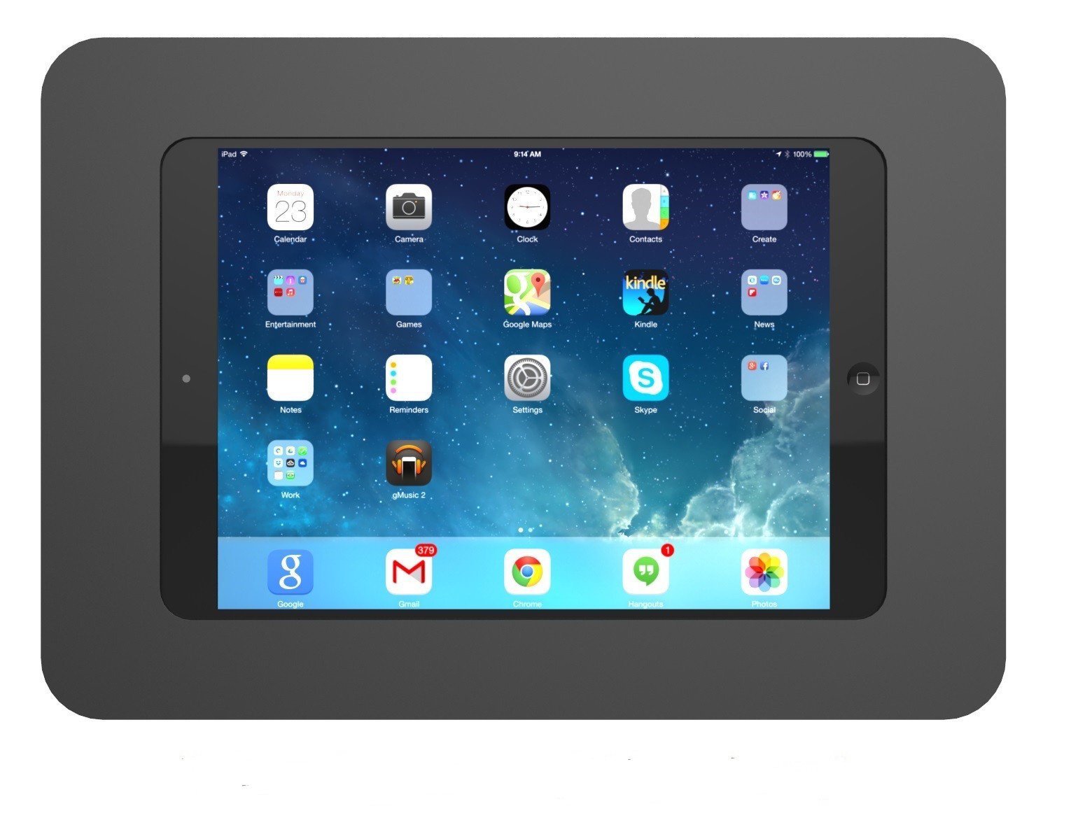 Maclocks 250MROKB Rokku Secure Wall Mount Enclosure for iPad Mini 2 & 4 - Black | Anti-Theft Protection for Retail, Hospitality & Office Use