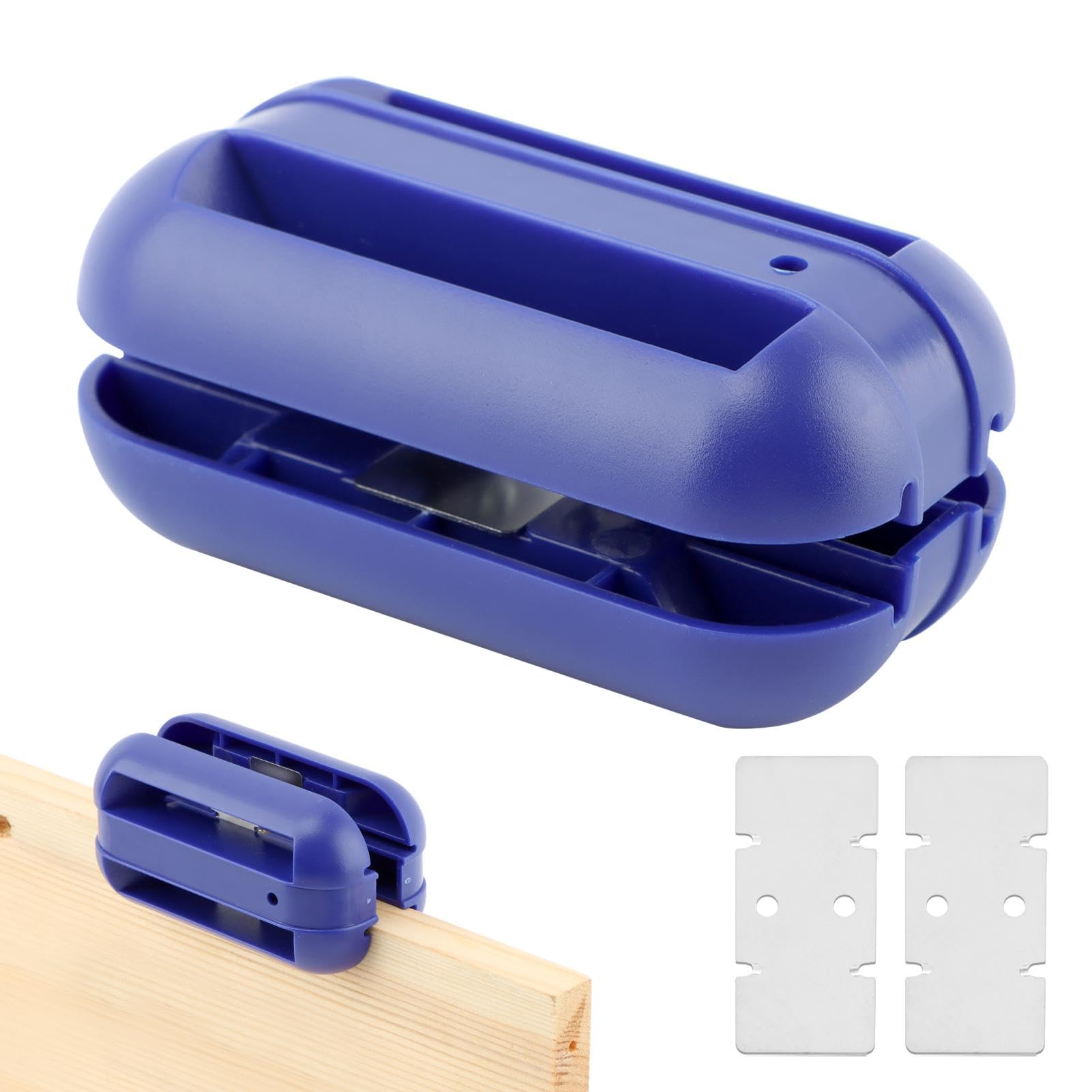 Professional Edge Banding Trimmer with 2 Tungsten Carbide Blades - Hand Planer for Woodworking, Chamfering & Deburring - Perfect for Trimming Edging Tape, Removing Burrs & Smoothing Corners (Blue) - Ideal for DIY Projects, Furniture Making & Cabinet Refinishing