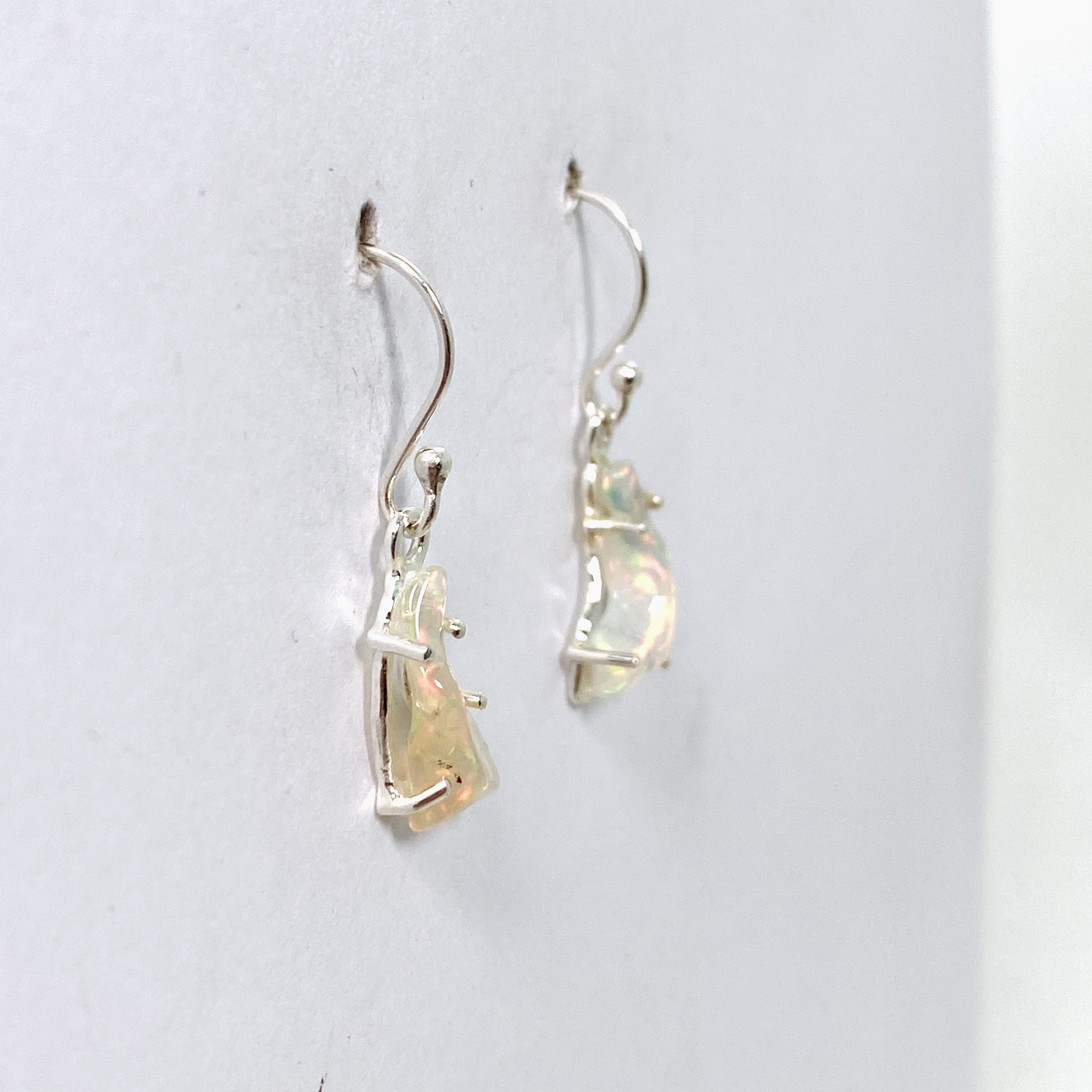 Ethiopian Opal Crystal Earrings KEGJ1531 - Natural Gemstone Jewelry for Women, Elegant Dangle Earrings for Party, Wedding & Special Occasions