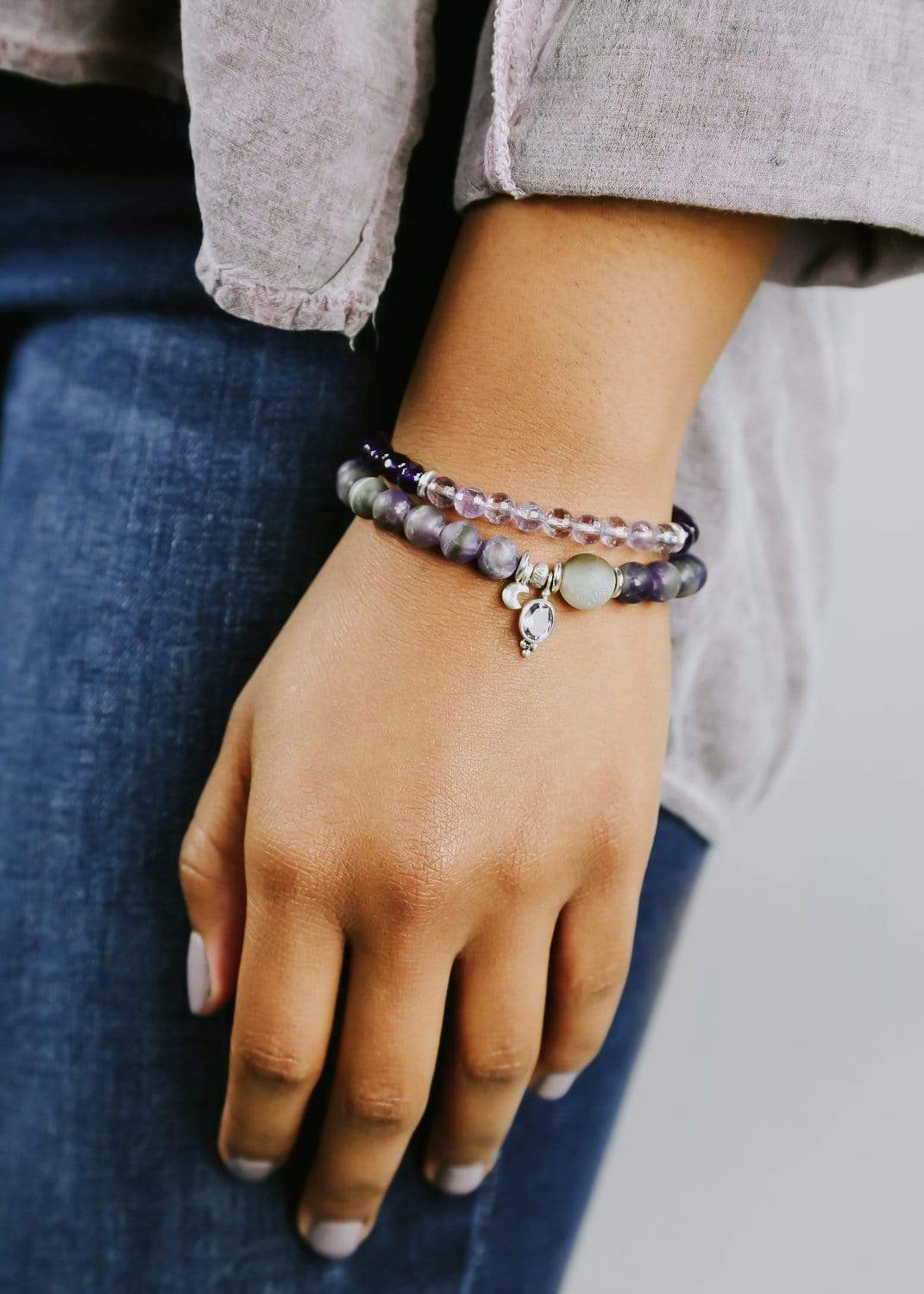 Amethyst Chakra Healing Bracelet for Women - Double Wrap Crystal Energy Jewelry for Meditation, Yoga & Spiritual Balance