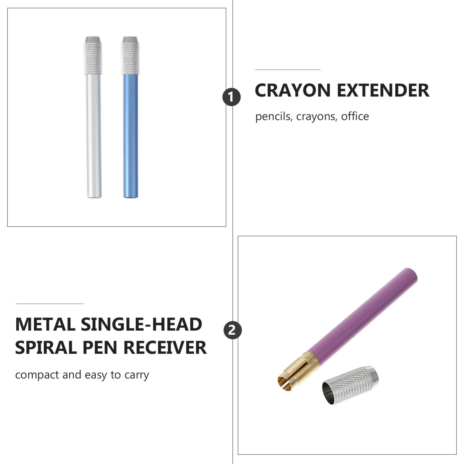 6-Piece Metal Brush Extender Set for Office Books - Perfect for Organizing, Filing, and Document Storage