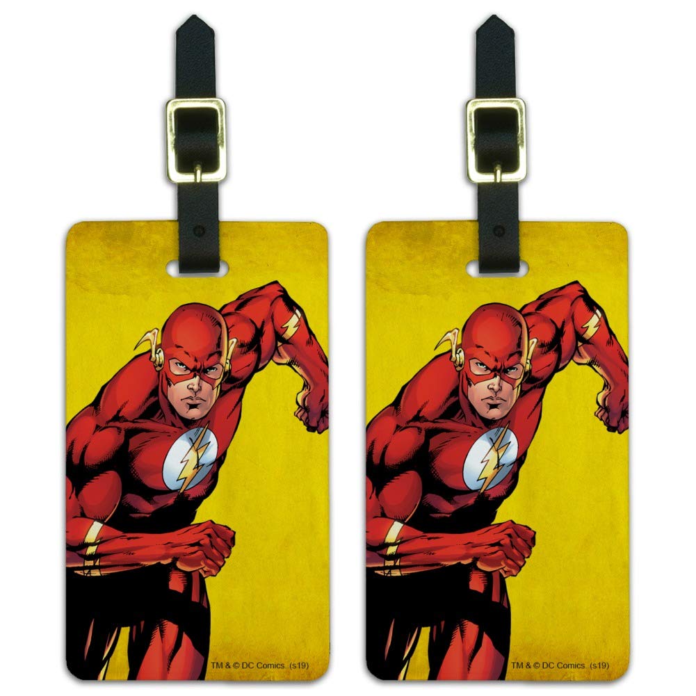 The Flash Superhero Luggage Tags - 2 Pack Durable Suitcase ID Cards for Travel Accessories | Perfect for Carry-Ons, Checked Bags & Backpacks - DC Comics Gift for Fans