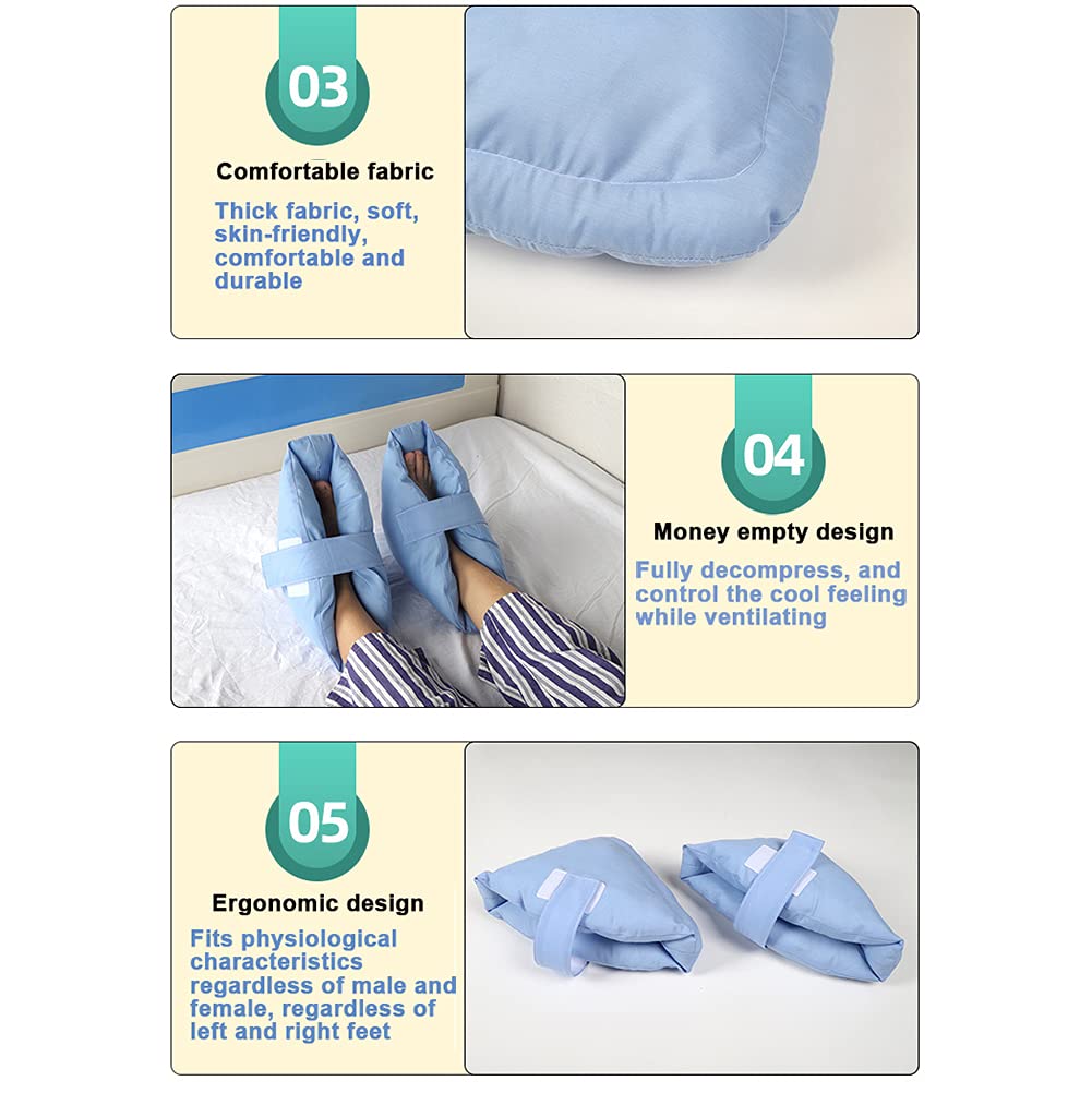 Heel Support Pillows for Ankle & Foot Comfort - Anti-Droop Heel Cushion Protector Pads for Bedsore Prevention | Ideal for Sleeping, Sitting & Post-Surgery Recovery