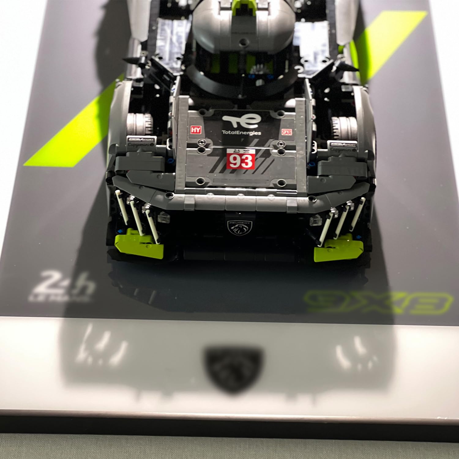 LEGO Technic Peugeot 9X8 24H Hypercar 42156 Display Wallboard - Premium Adult Collectible Wall Mount for Home or Office Décor - Perfect for LEGO Enthusiasts and Car Lovers (No Car Included) - Ideal for Showcasing Your LEGO Collection in Living Rooms, Game Rooms, or Offices