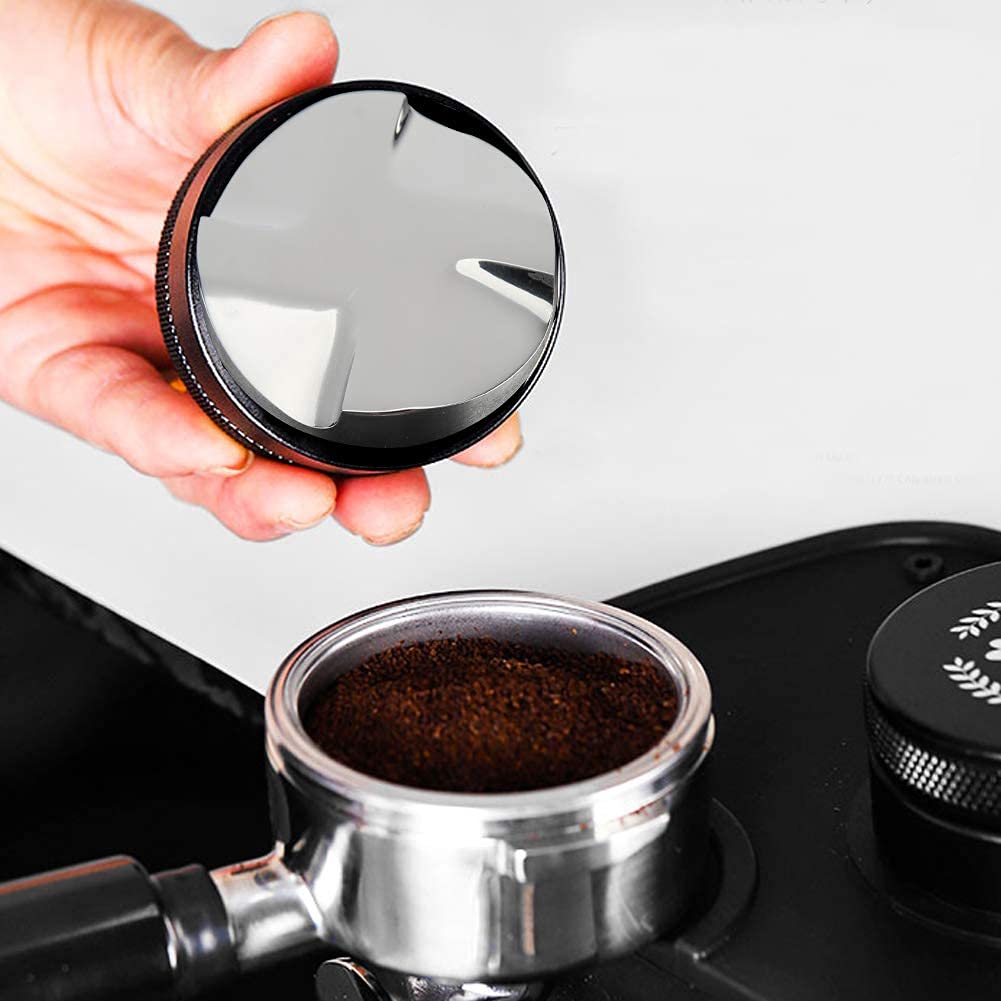 Yosoo 58mm Stainless Steel Coffee Tamper - Professional Espresso Distributor Tool for Home Baristas