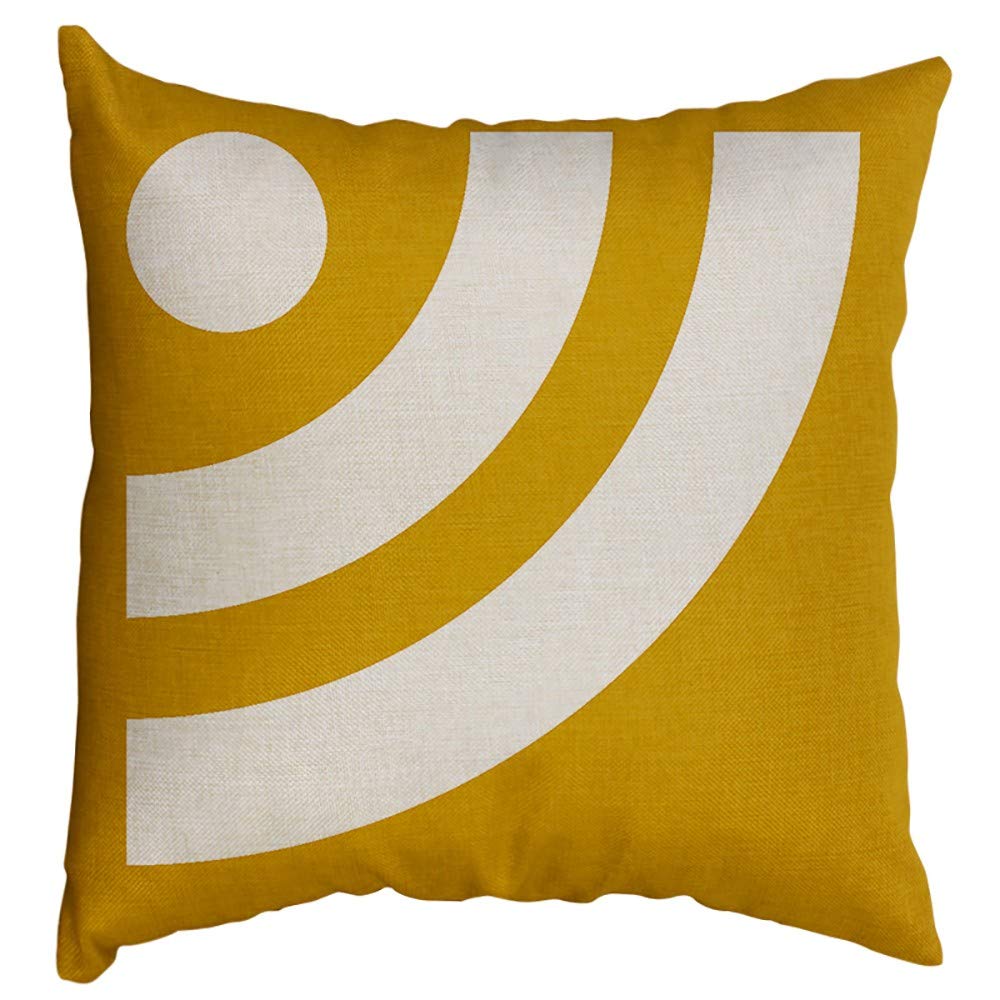 LOYE Silk Pillowcase 40x40cm - Geometric Pattern Decorative Throw Pillow Cover for Bed, Sofa & Living Room - Breathable Luxury Bedding Accessories (One Size)