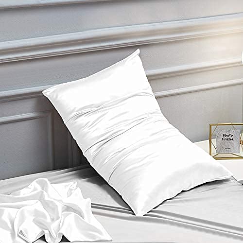 NTBAY 12 Pack Satin King Pillowcases - 20x36 Inch Luxurious Silky Pillow Covers for Hair & Skin Care, Envelope Closure, White - Perfect for Beauty Sleep, Bedroom Decor & Hotel Style Comfort