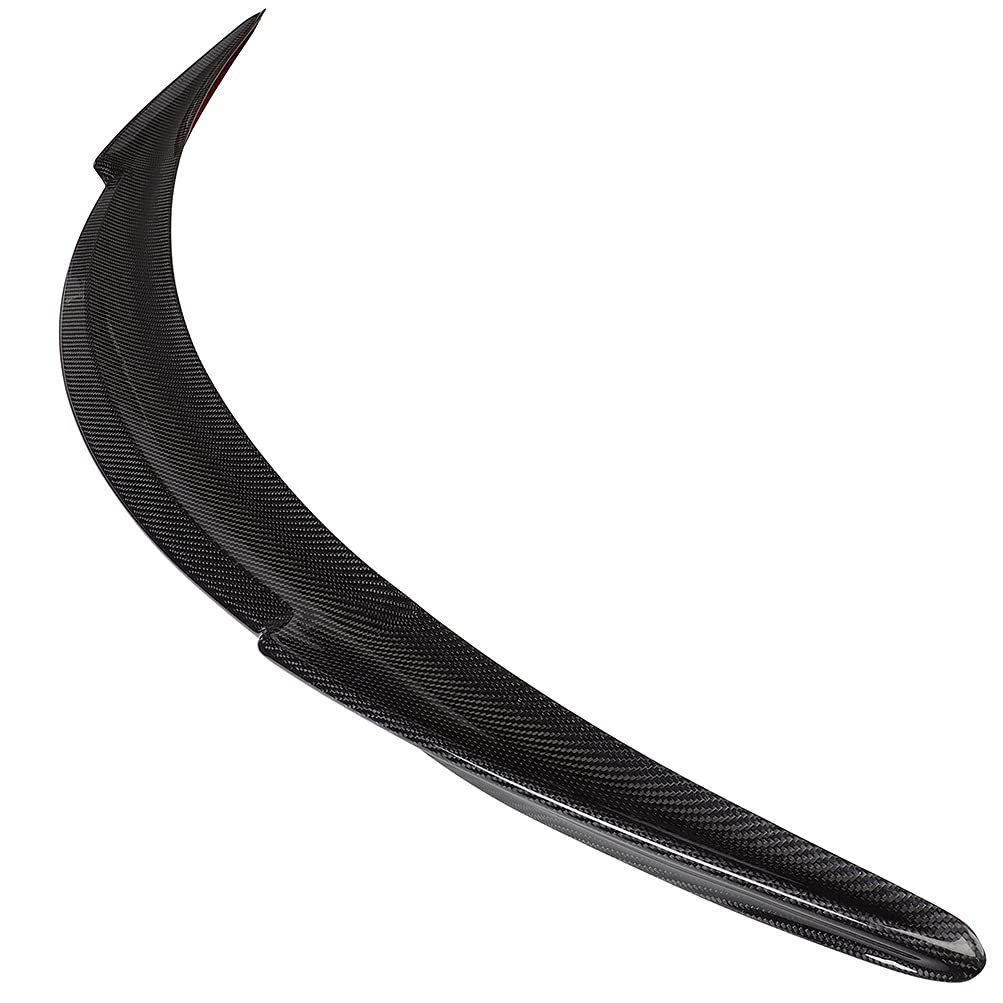 Carbon Fiber Rear Trunk Lip Spoiler for 2014-2020 Models - Glossy Black Boot Wing Tail Deck Spoiler | Enhance Style & Aerodynamics for Sedans & Coupes