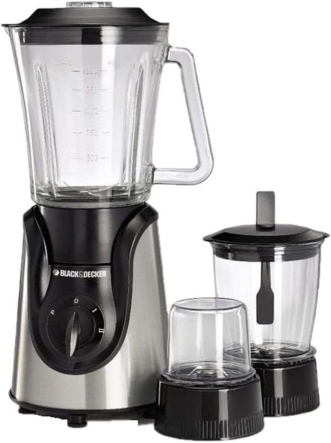 Black & Decker BX600G B5 600W Powerful Glass Blender with Grinder & Mincer Chopper - 220V Only - Perfect for Smoothies, Juices & Food Prep in Kitchens