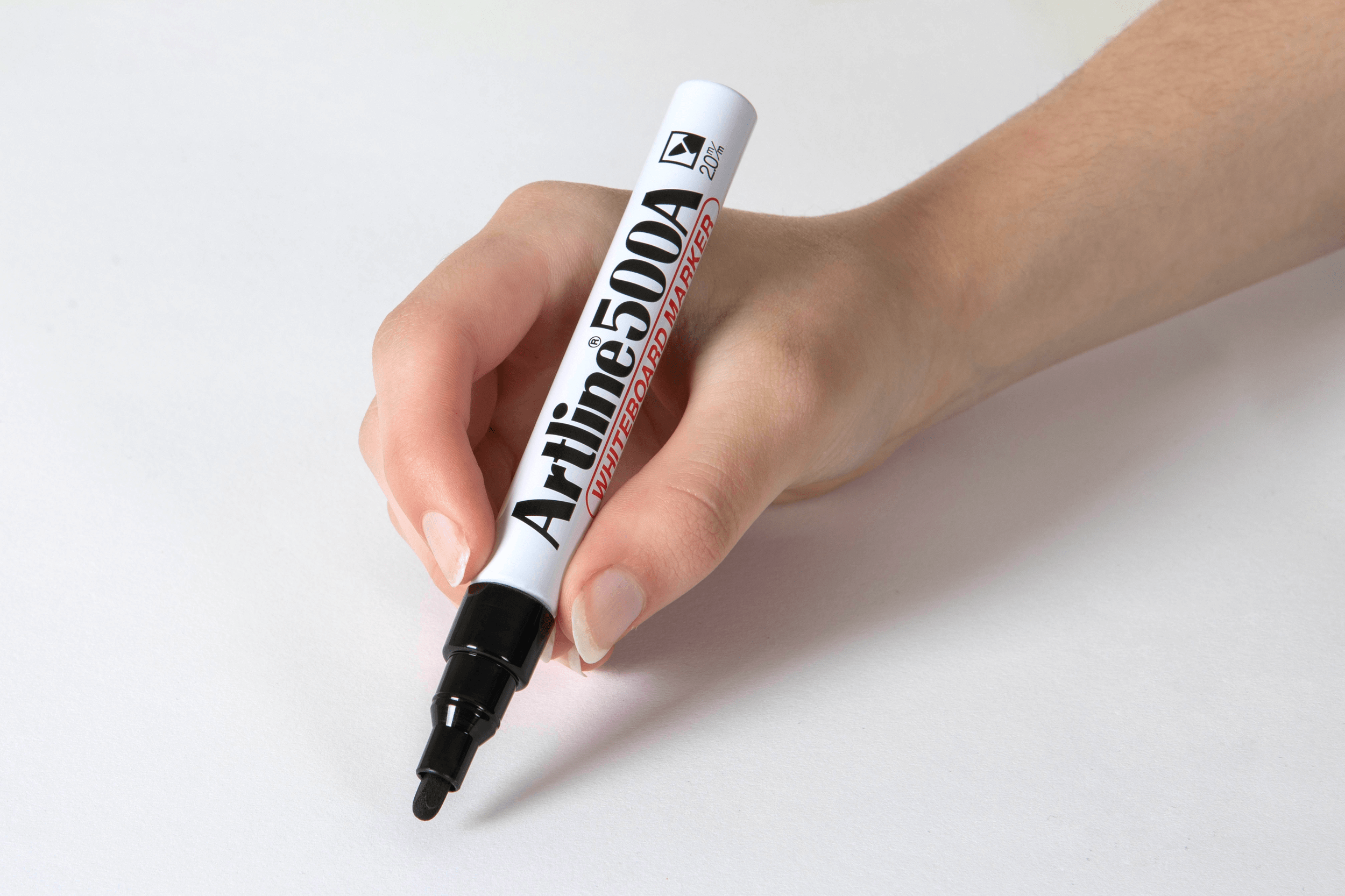 Artline 500A Whiteboard Markers - 12 Pack Black Bullet Tip (2mm) - Dry Erase Markers for Office, Classroom & Home Use - Non-Toxic & Low Odor