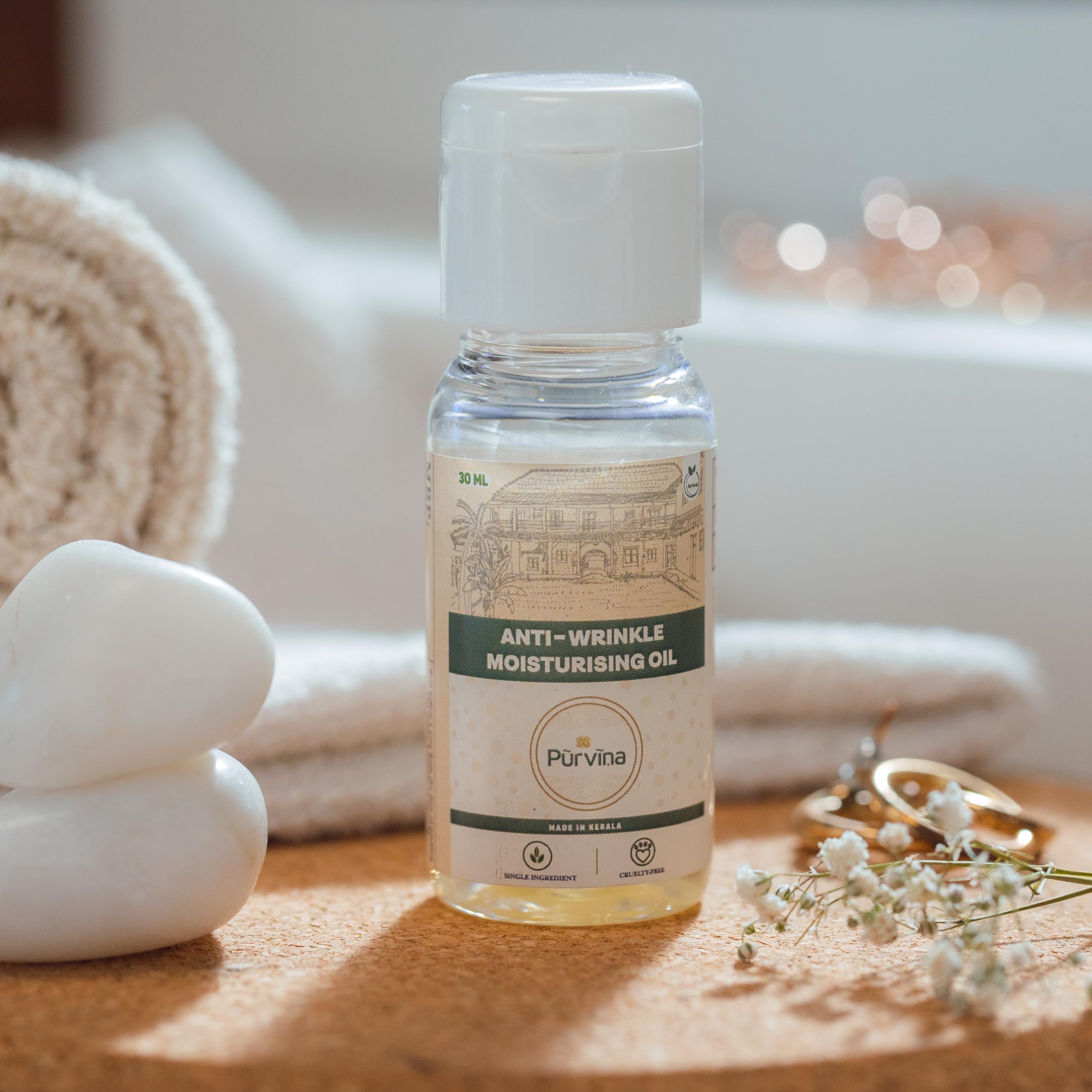 Purvina Anti Wrinkle Face Oil 30ml (Pack of 2) - Coconut Milk Moisturizer for Anti-Aging & Hydration - Natural Skincare for Dry Skin & Night Routine