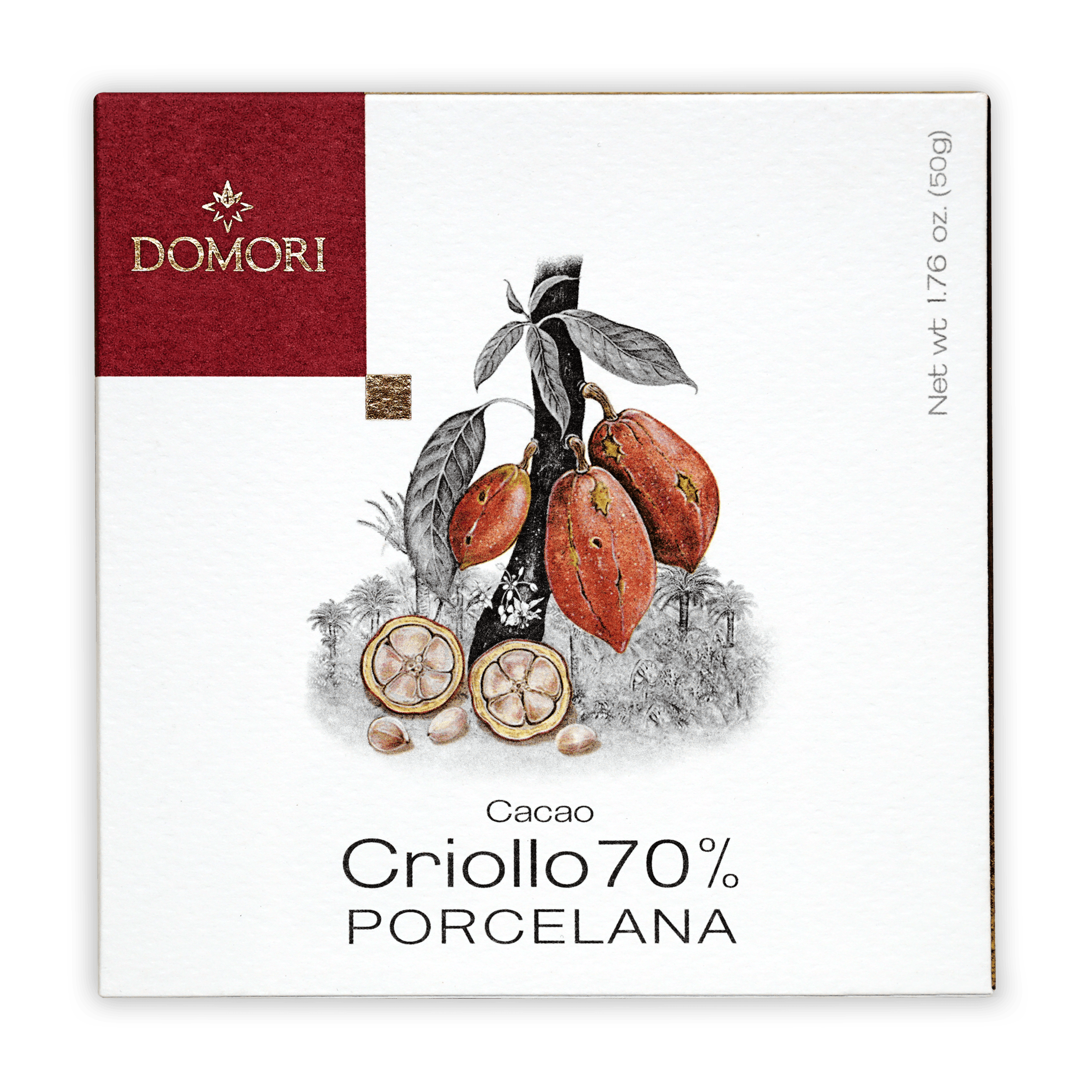 Premium Domori Porcelana Criollo 70% Dark Chocolate Bar - Gourmet Single-Origin Cocoa for Baking, Gifting & Dessert Pairing