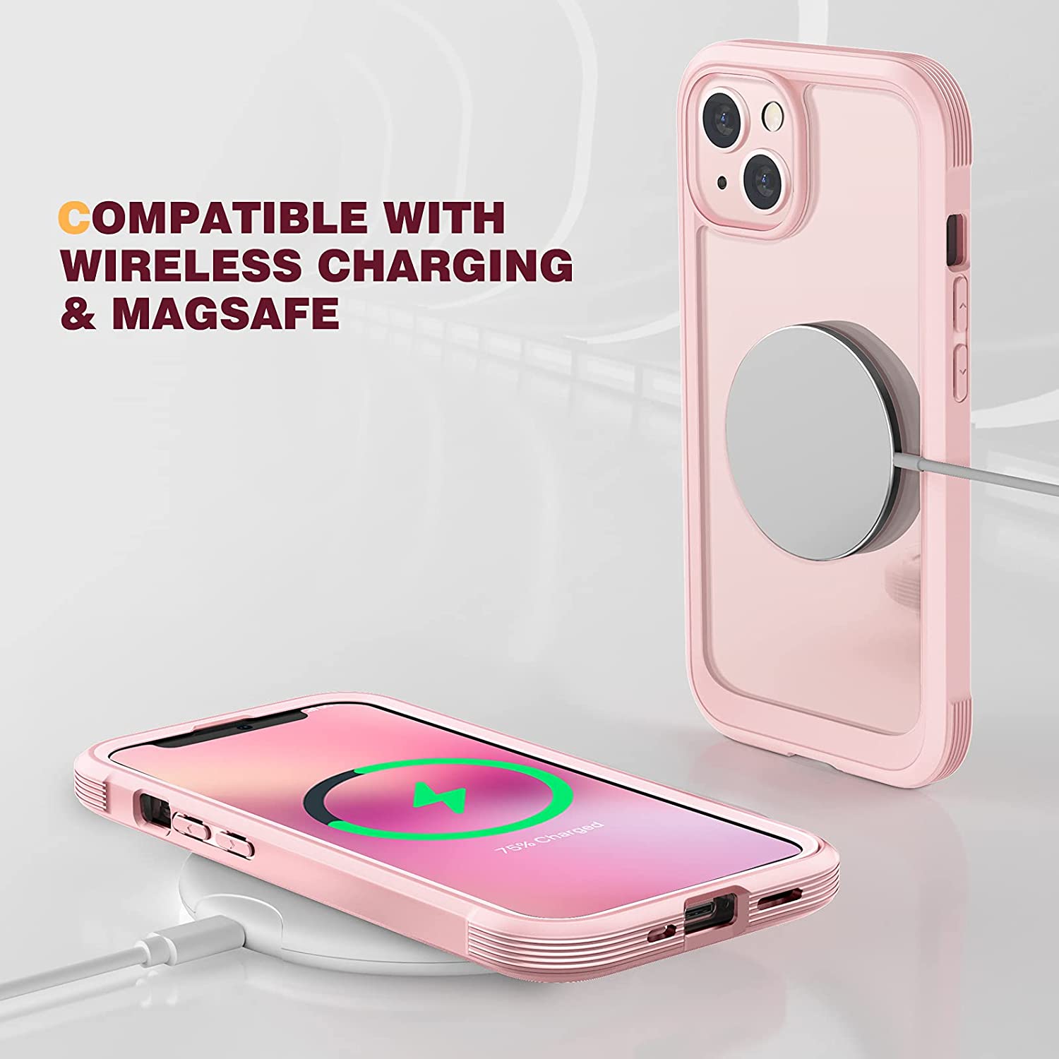 iPhone 13 Rugged Protective Case with Built-in Touch Sensitive Screen Protector | Shockproof & Anti-Scratch Cover for Outdoor, Work & Travel